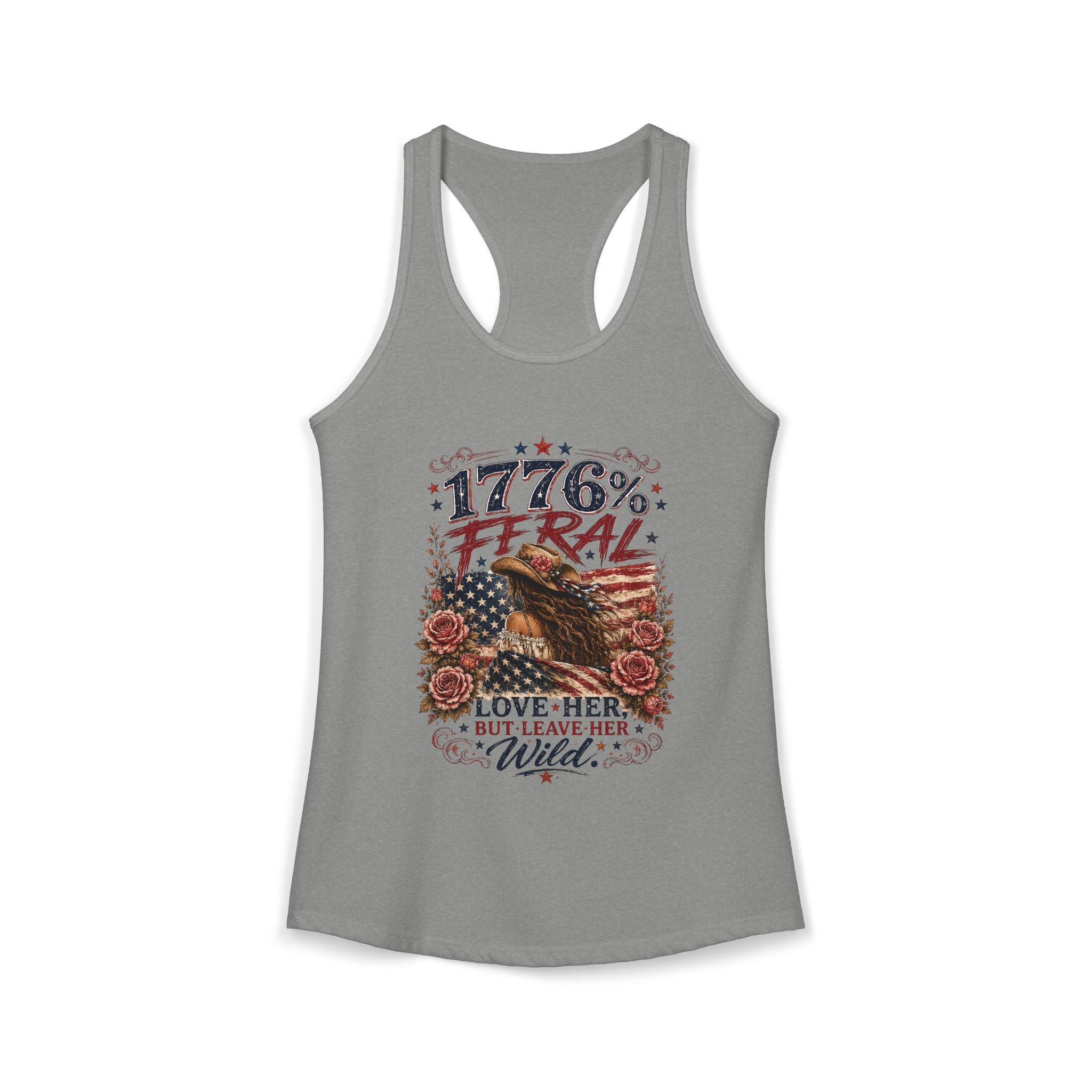 Keep Her Wild 1776% Feral Roses Racerback Tank
