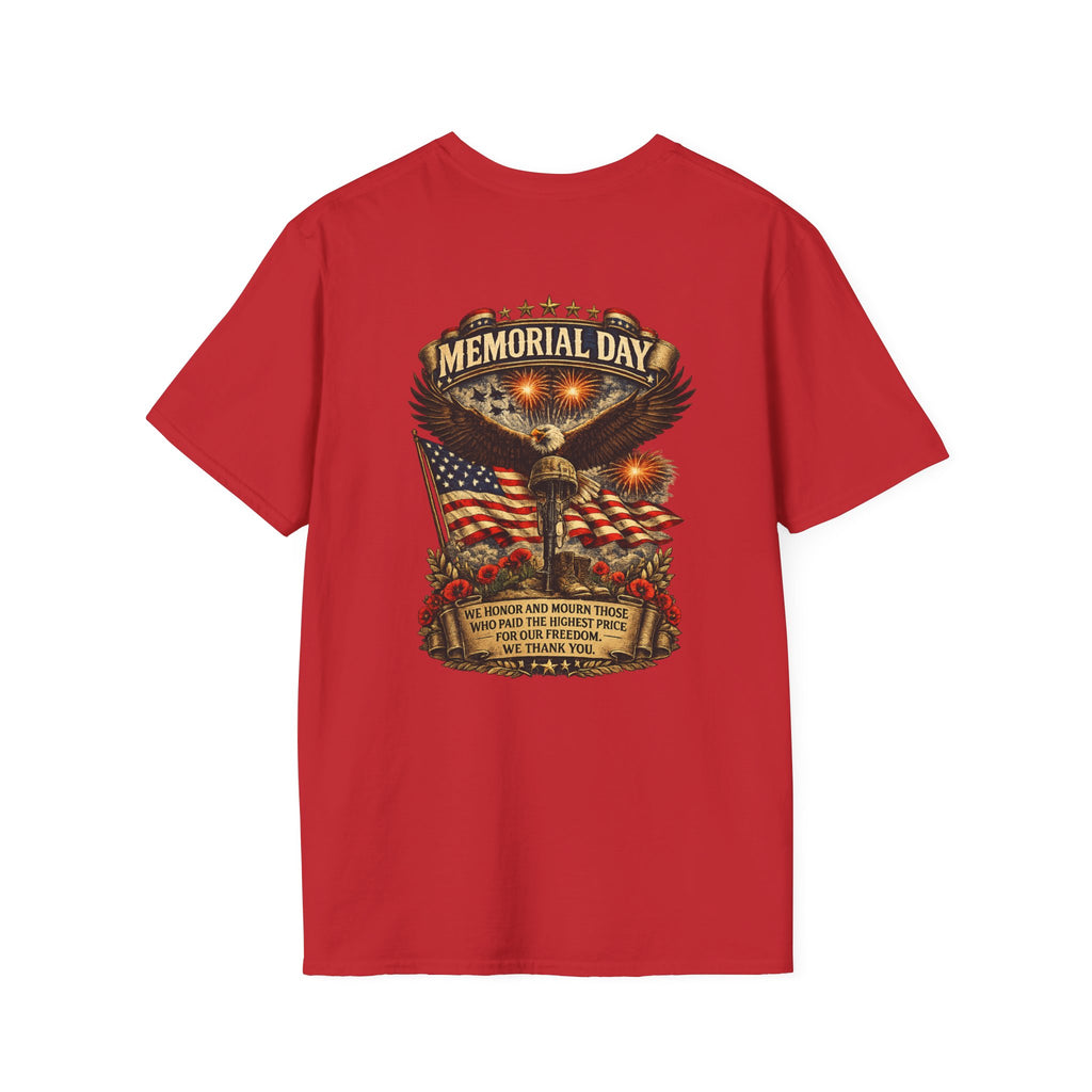Memorial Day T-Shirt — Patriotic Eagle, American Flag & Poppies Tribute