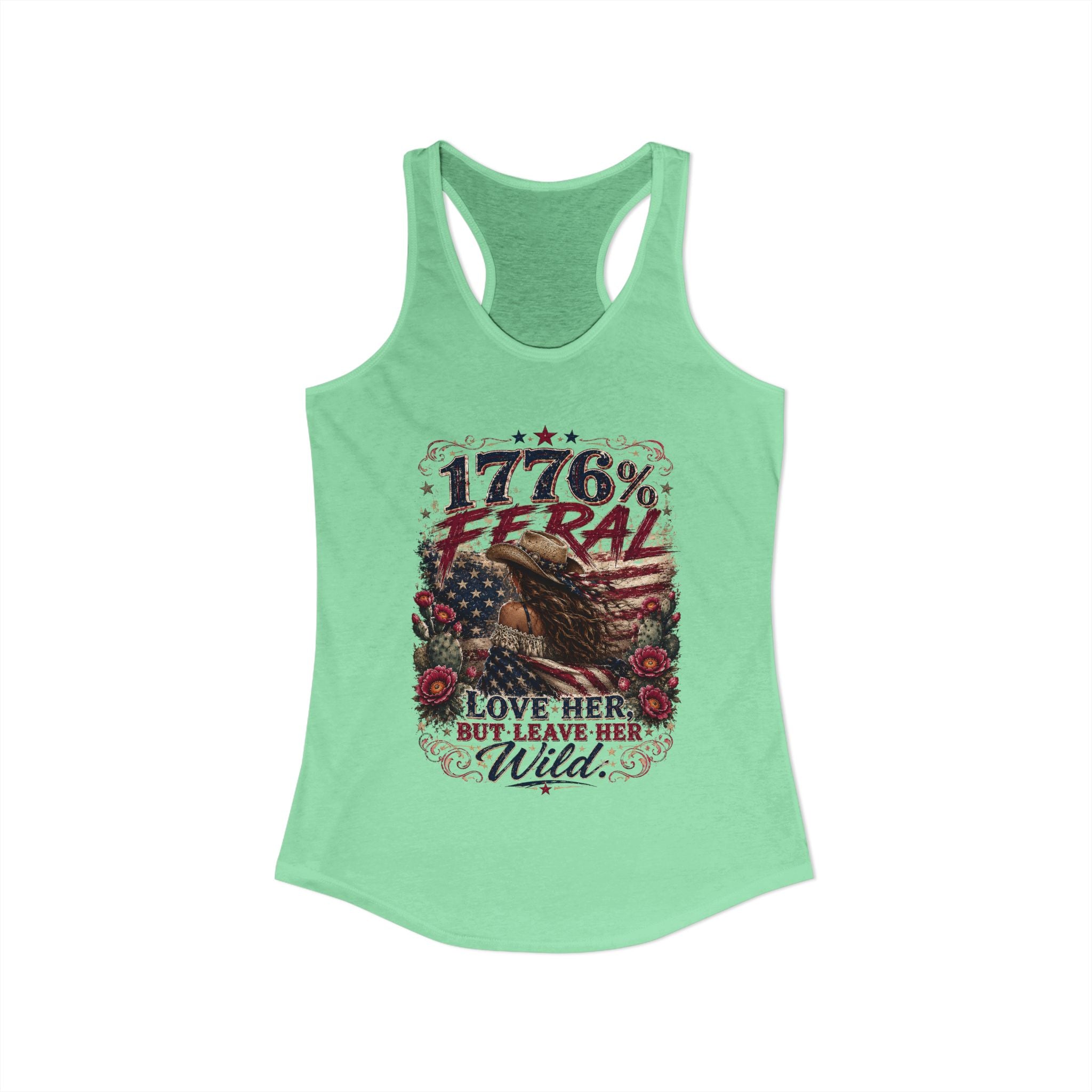 Leave Her Wild Cactus Flower Racerback Tank — 1776% Feral Collection