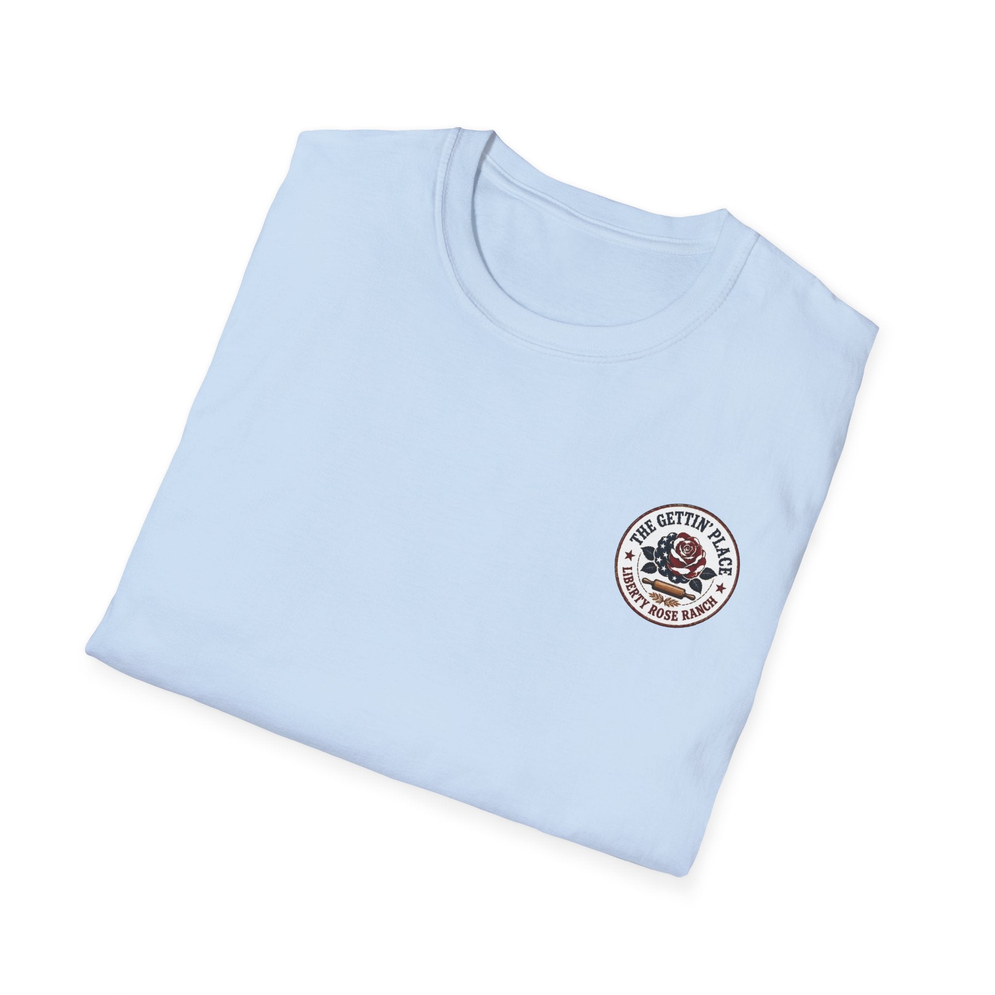 T-Shirt — Savage Baker Patriotic Retro Logo Tee (front chest patch & back graphic)