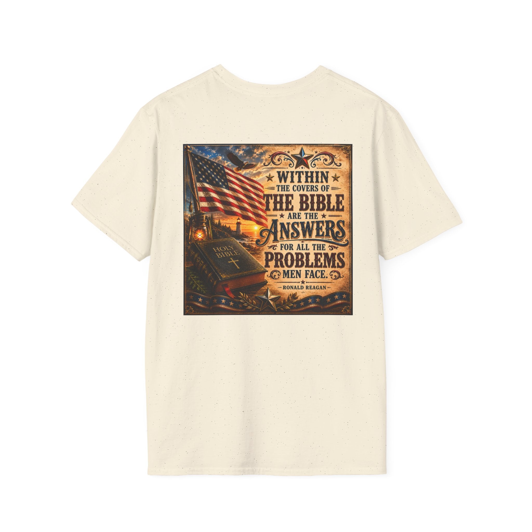 Ronald Reagan Bible Quote T-Shirt — "Within the Covers of the Bible"
