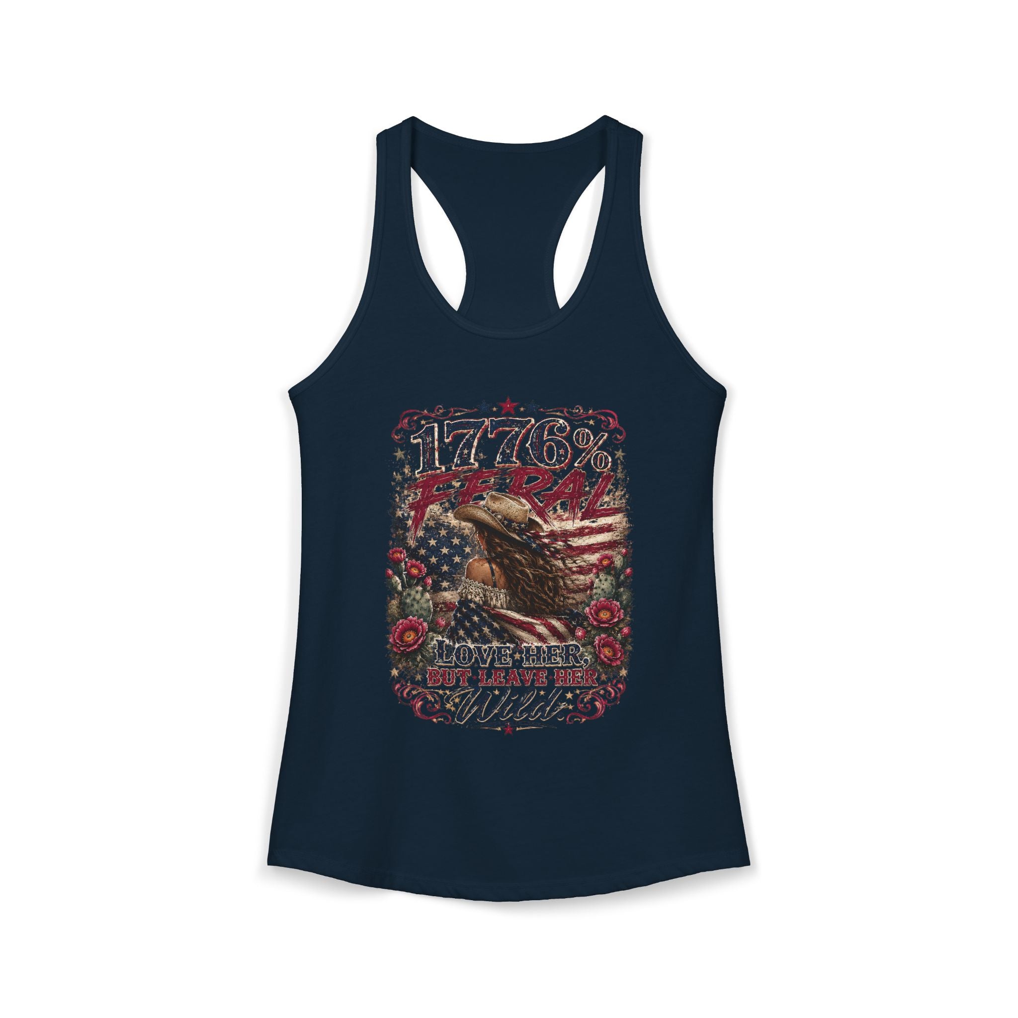 Leave Her Wild Cactus Flower Racerback Tank — 1776% Feral Collection