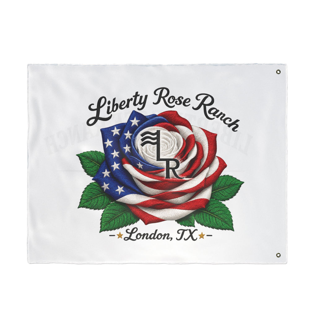 Liberty Rose Ranch Double-Sided Flag — Liberty Rose Rose Ranch Banner (London, TX)