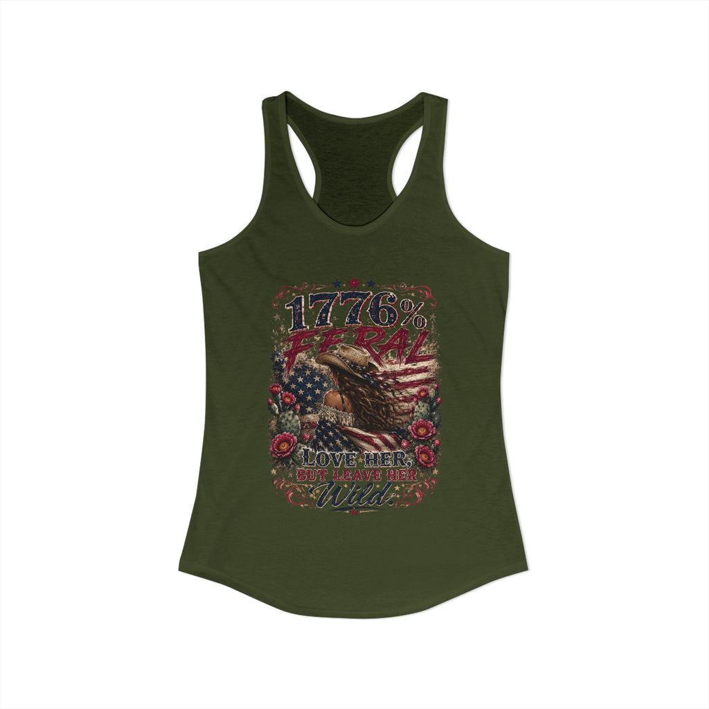 Leave Her Wild Cactus Flower Racerback Tank — 1776% Feral Collection