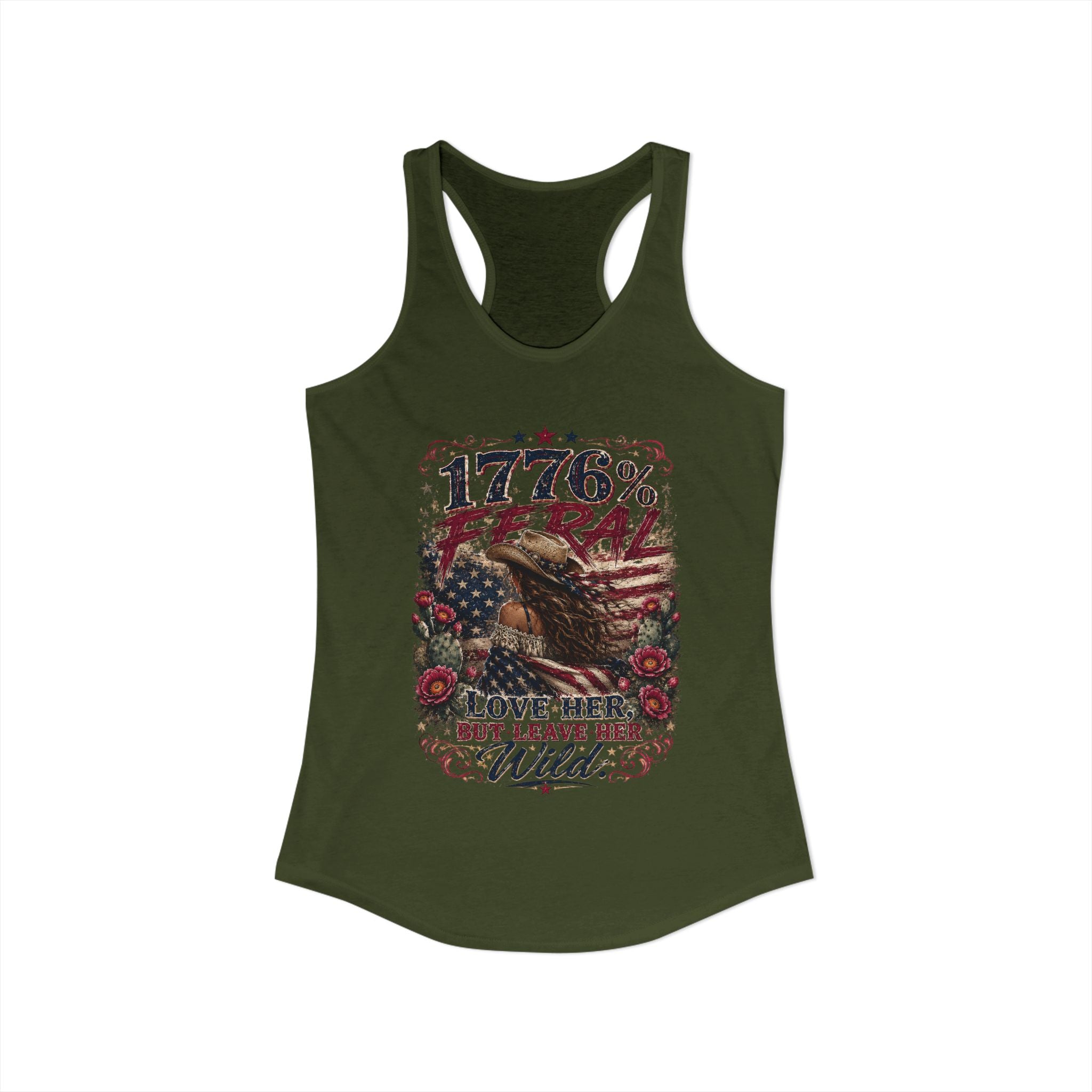 Leave Her Wild Cactus Flower Racerback Tank — 1776% Feral Collection