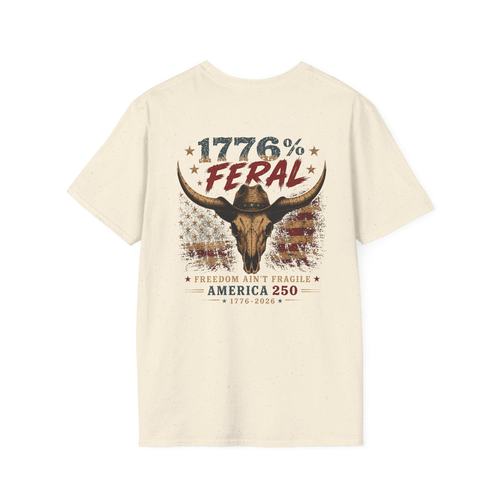1776% Feral "Freedom Ain't Fragile" Longhorn Skull T-Shirt