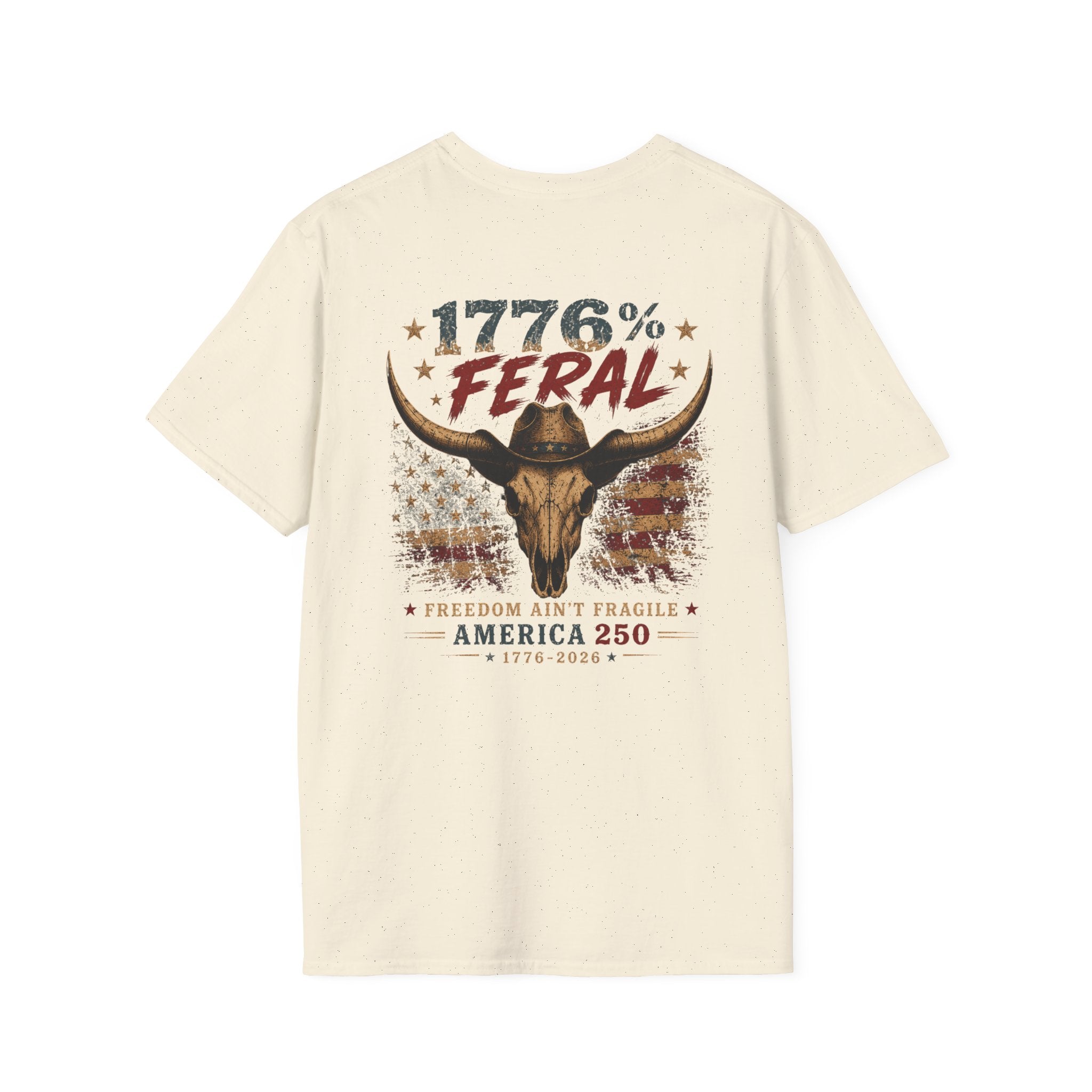 1776% Feral "Freedom Ain't Fragile" Longhorn Skull T-Shirt