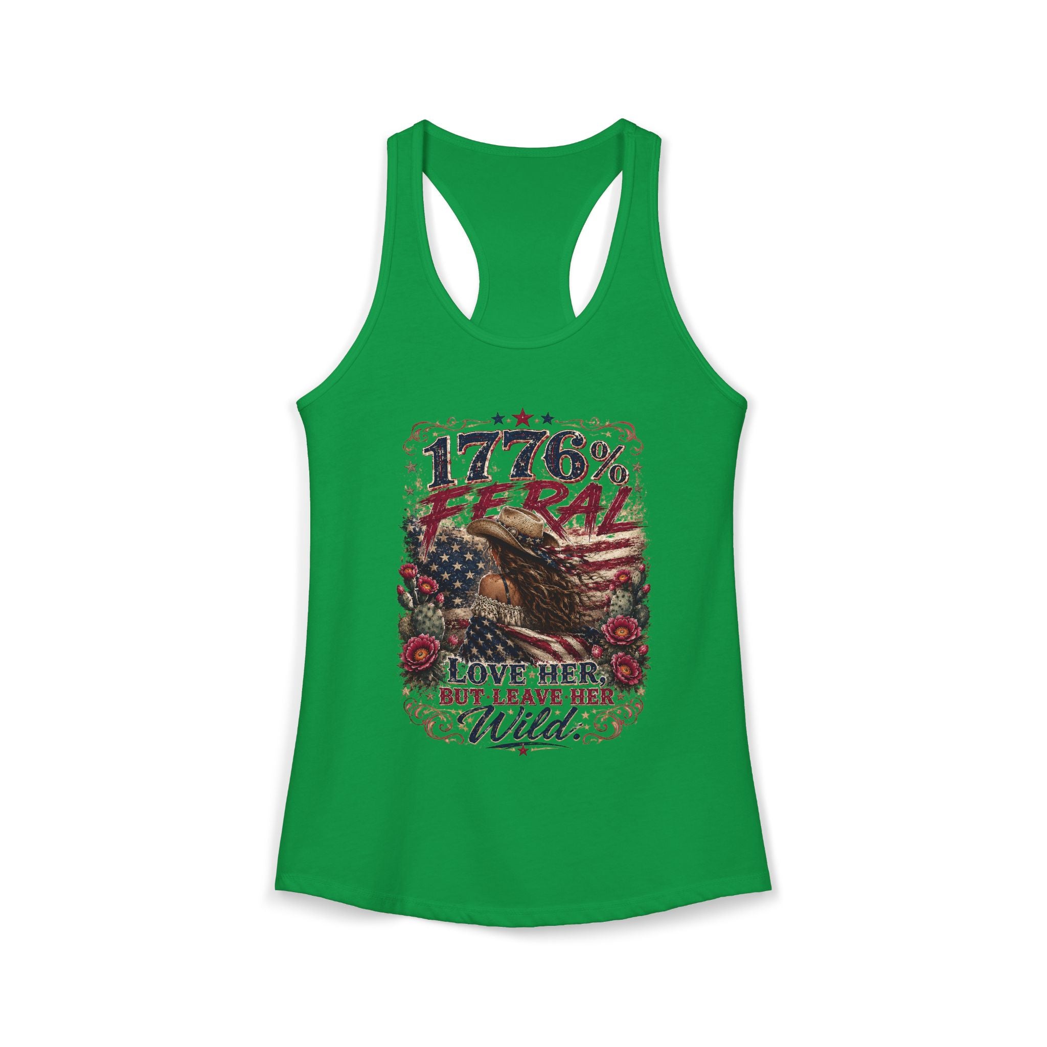 Leave Her Wild Cactus Flower Racerback Tank — 1776% Feral Collection