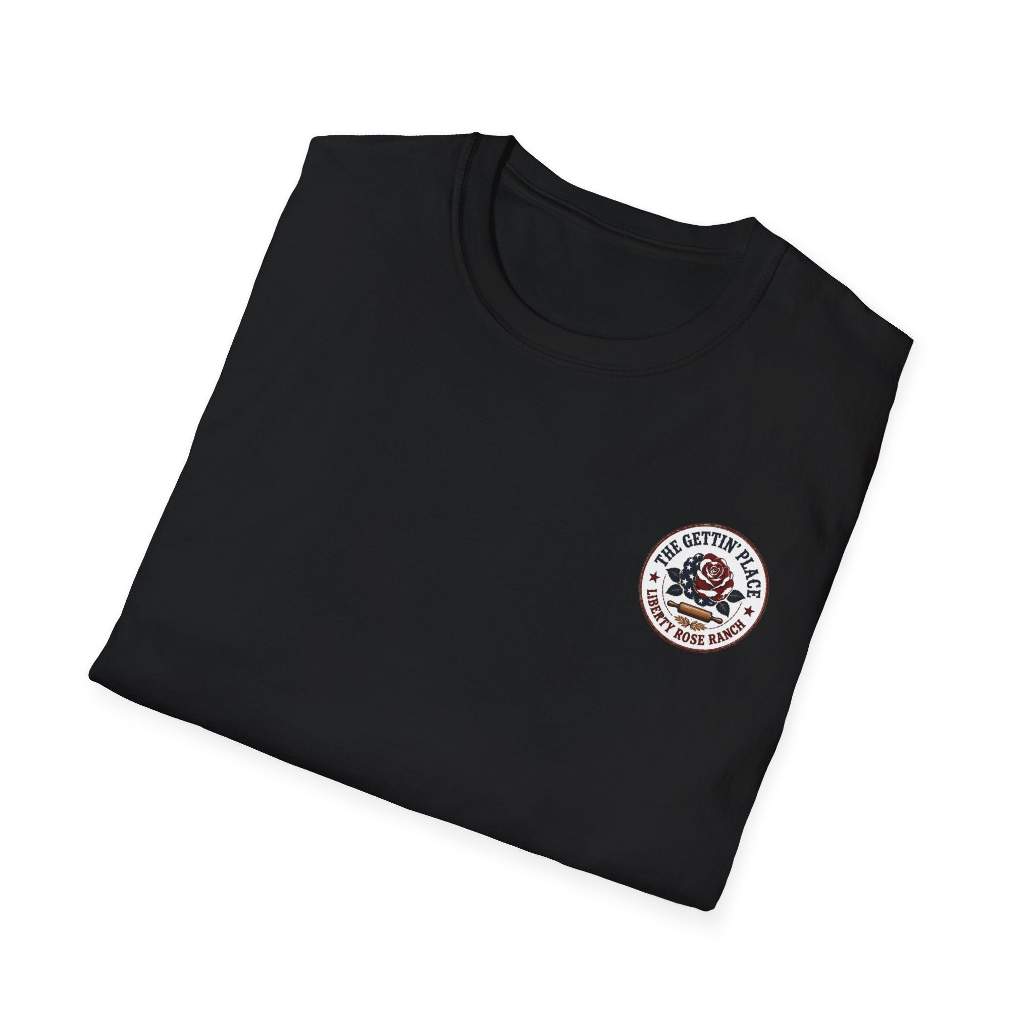T-Shirt — Savage Baker Patriotic Retro Logo Tee (front chest patch & back graphic)