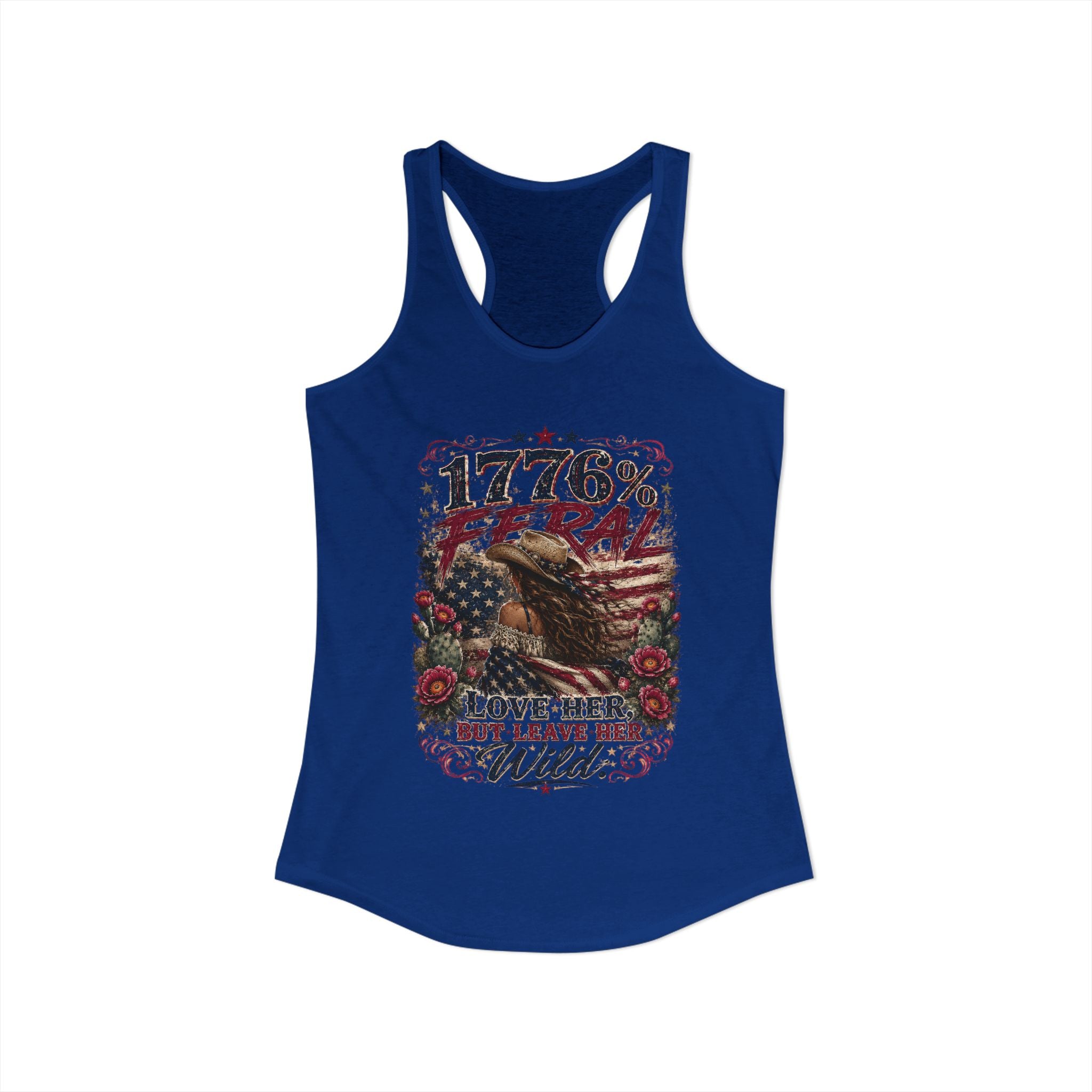 Leave Her Wild Cactus Flower Racerback Tank — 1776% Feral Collection