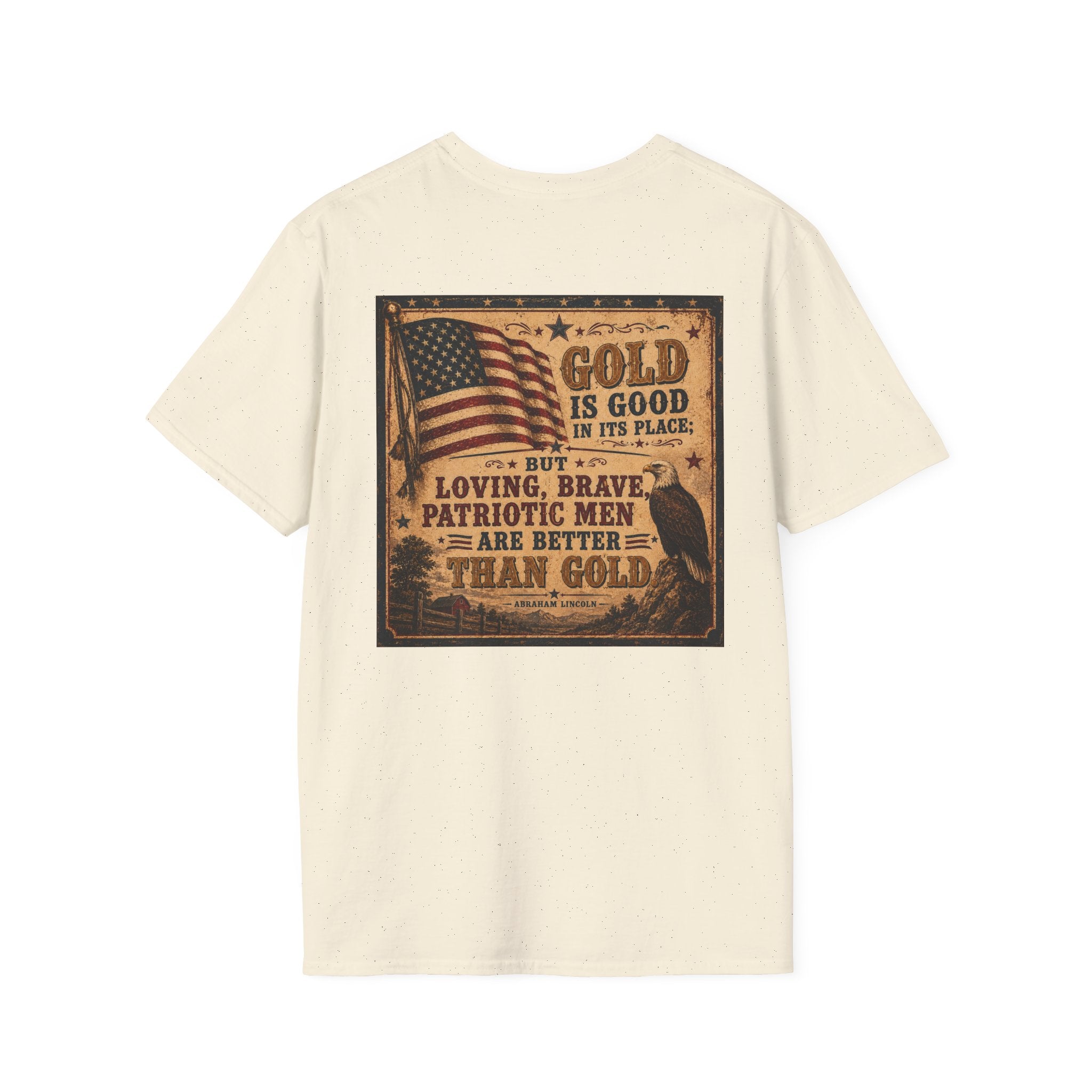 Abraham Lincoln Quote about "Patriotic Men" T-Shirt — Vintage American Mens Tee