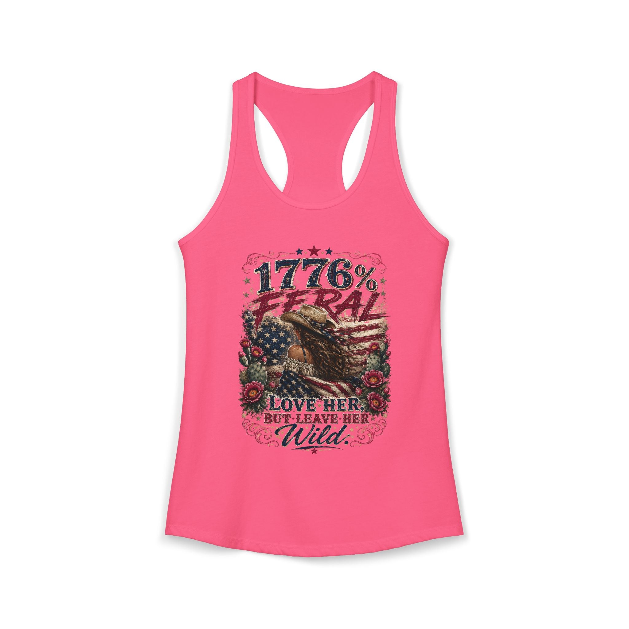 Leave Her Wild Cactus Flower Racerback Tank — 1776% Feral Collection