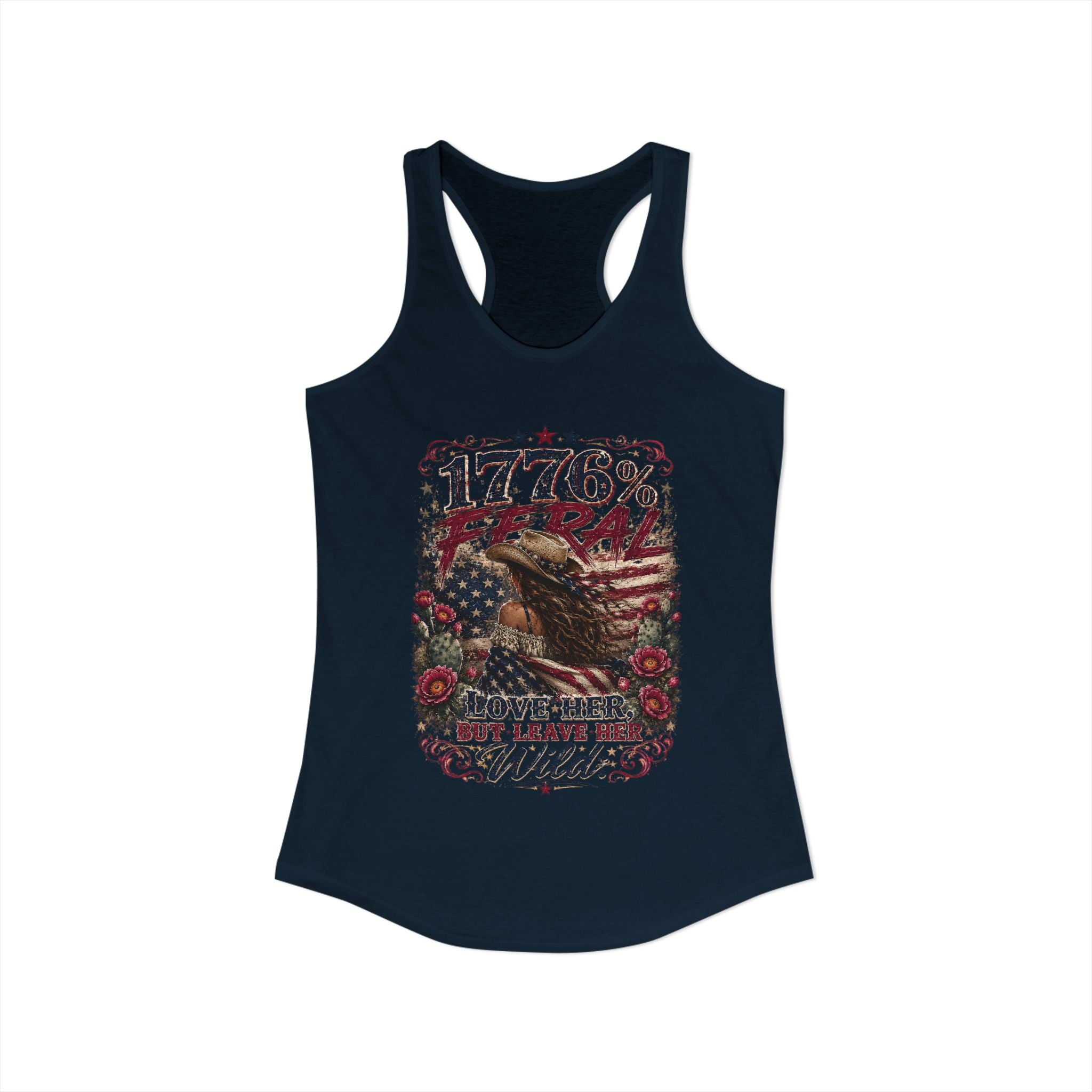 Leave Her Wild Cactus Flower Racerback Tank — 1776% Feral Collection