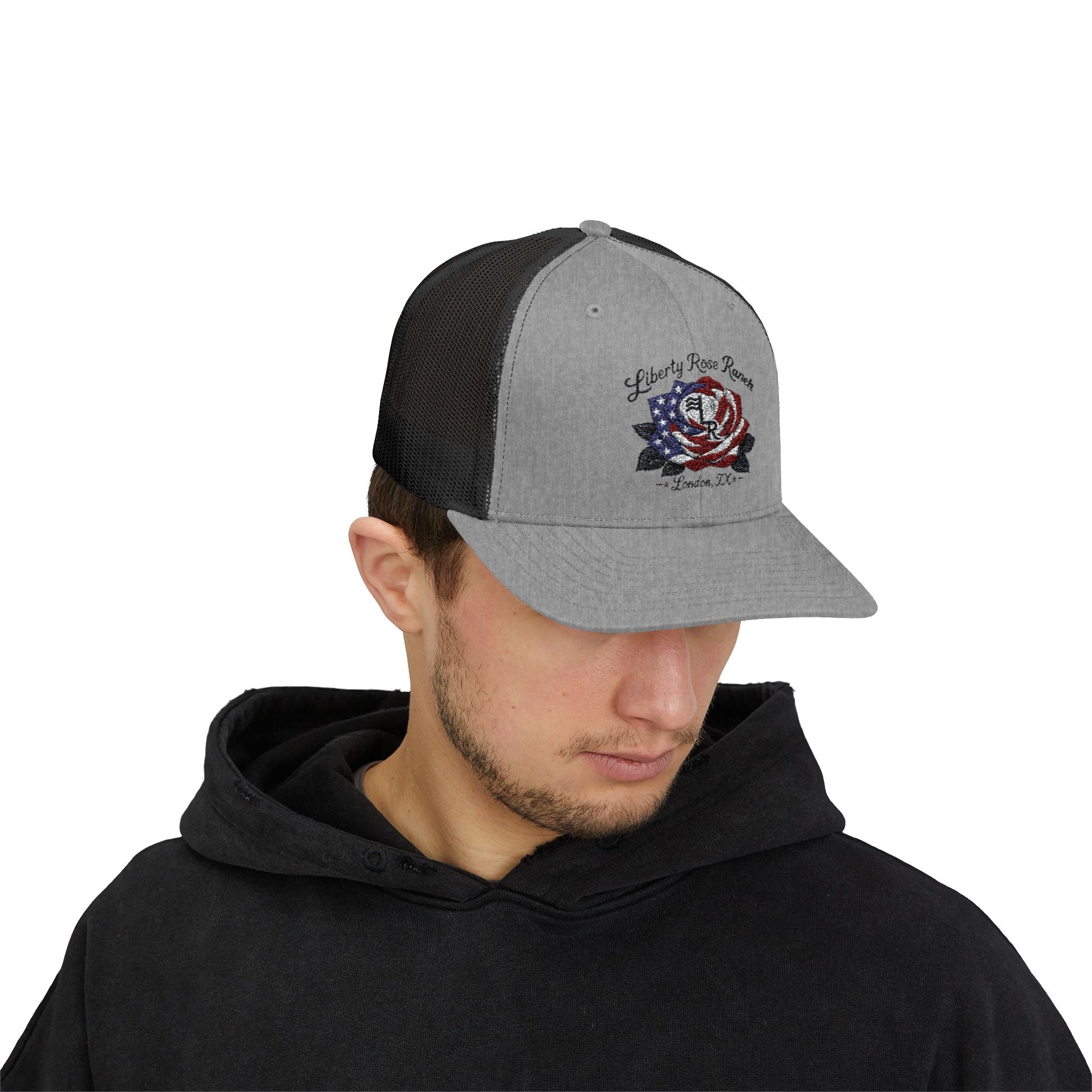 Liberty Rose- Black Leaf Edition, Trucker Cap — Liberty Rose Ranch, London TX Snapback