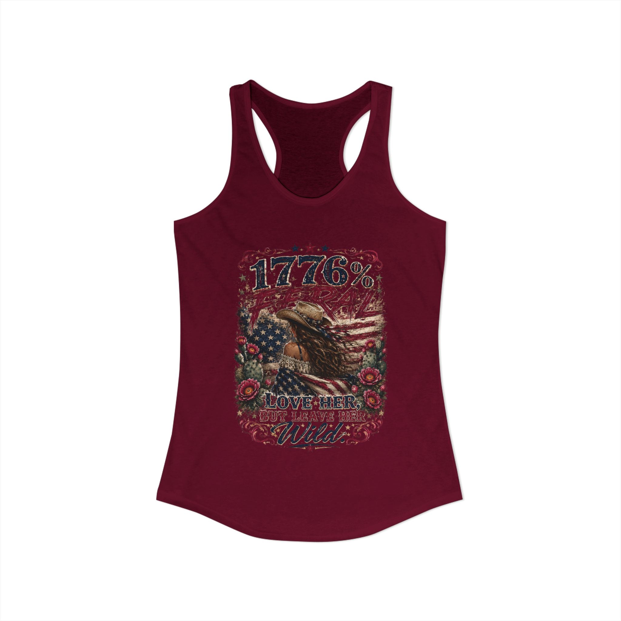 Leave Her Wild Cactus Flower Racerback Tank — 1776% Feral Collection