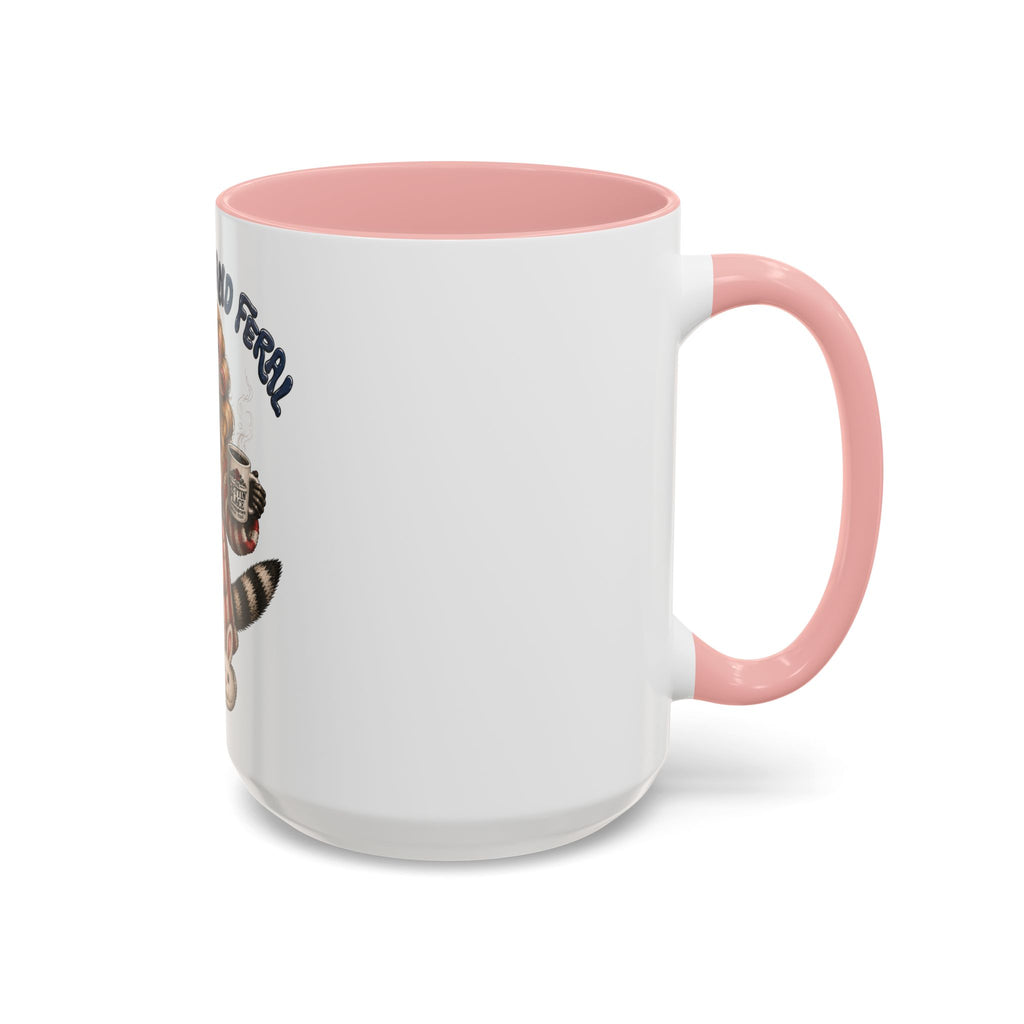 Red White and Feral Raccoon Coffee Mug