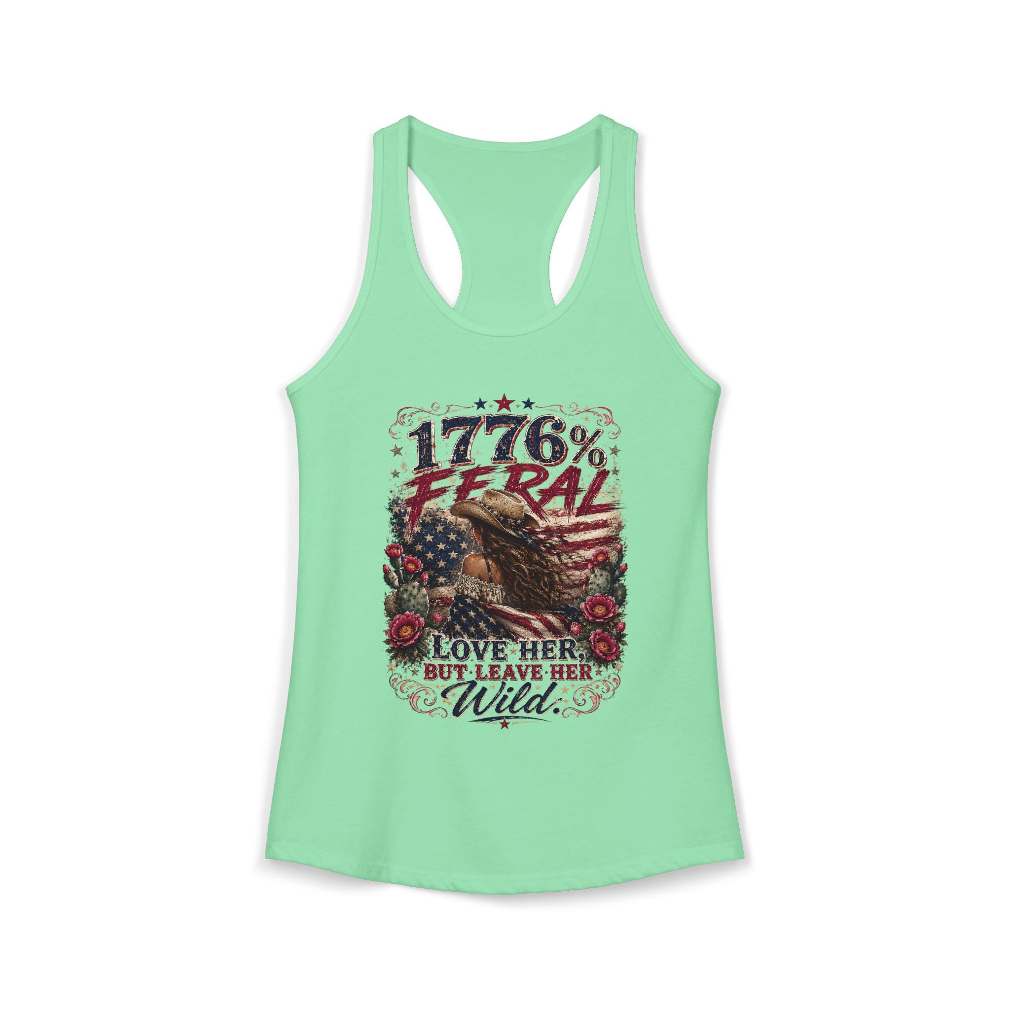 Leave Her Wild Cactus Flower Racerback Tank — 1776% Feral Collection