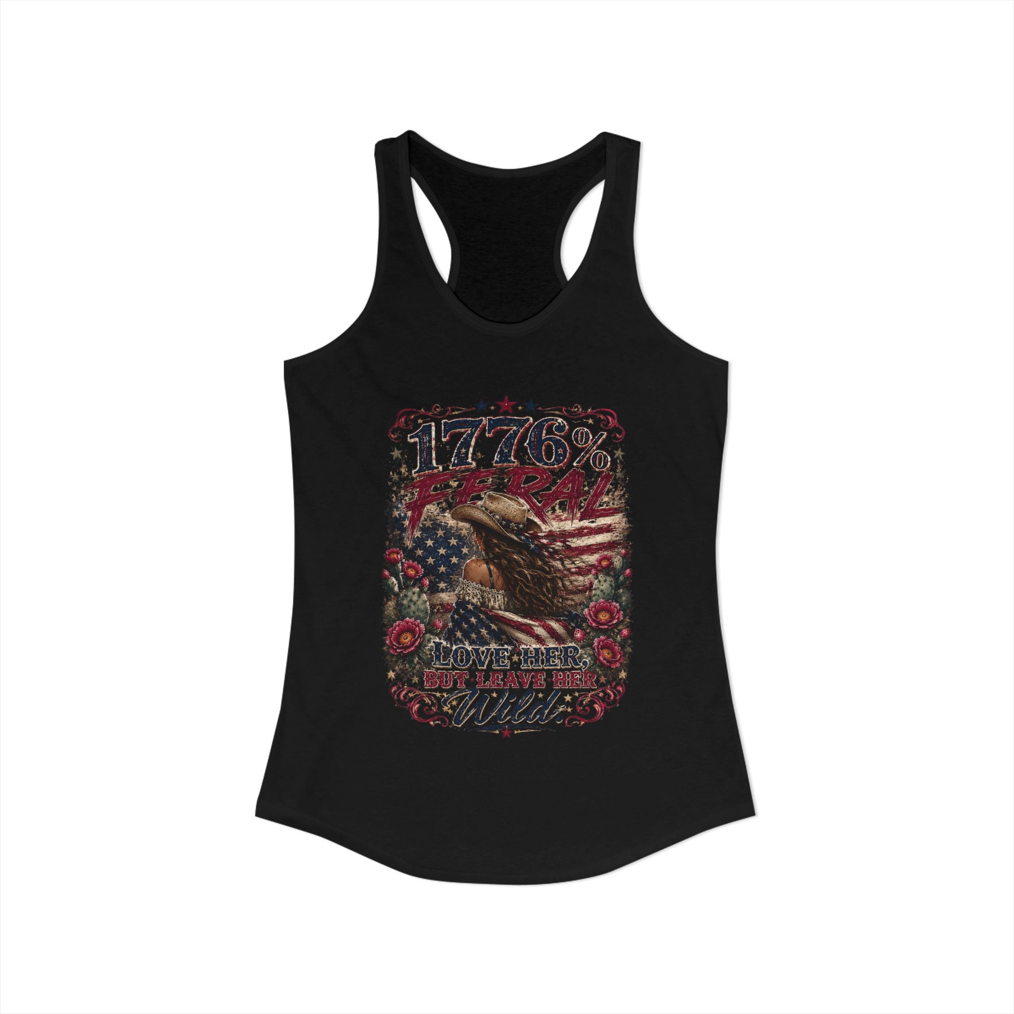 Leave Her Wild Cactus Flower Racerback Tank — 1776% Feral Collection