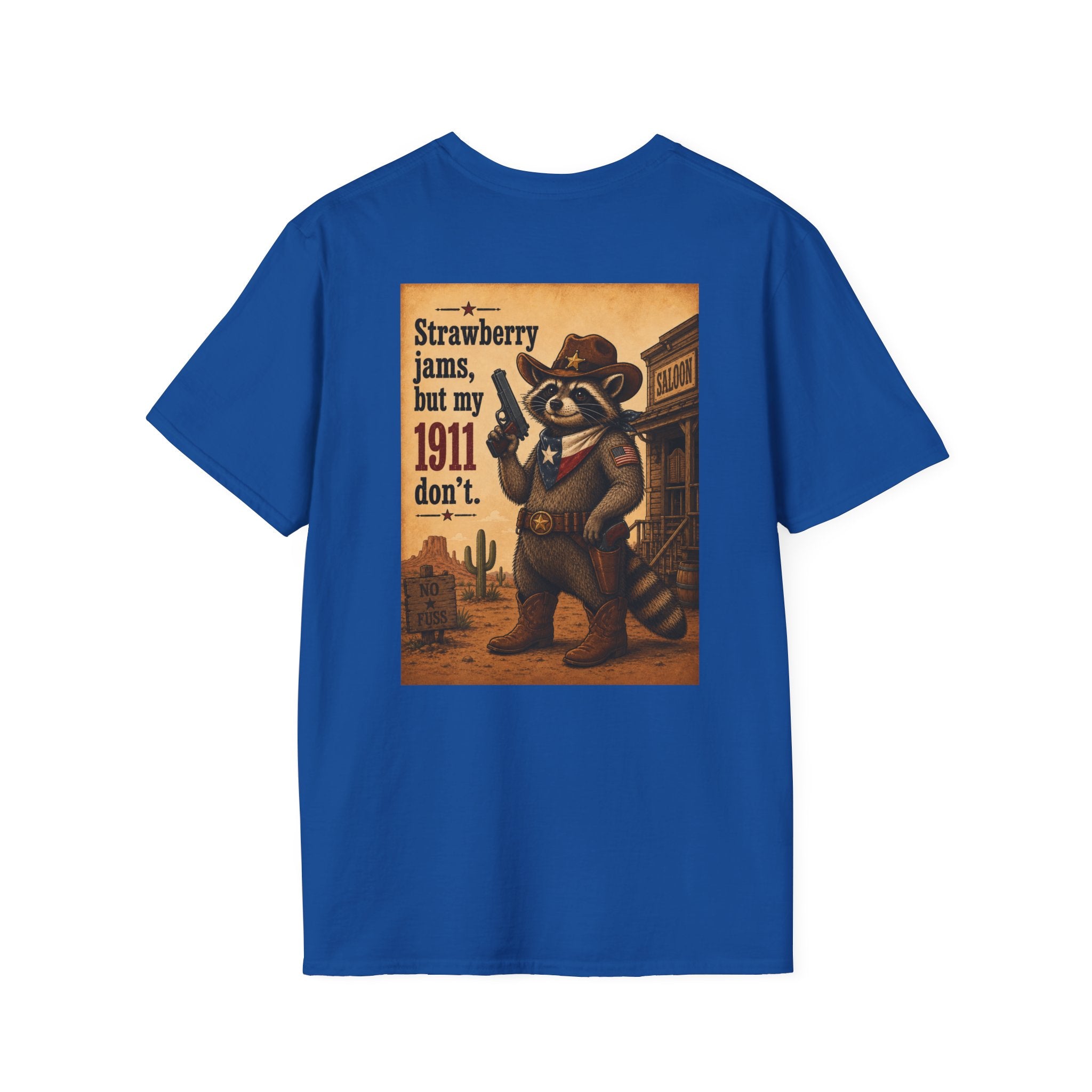 Raccoon Slinger 1911 Tee — "Strawberry jams, my 1911 don't" T-Shirt