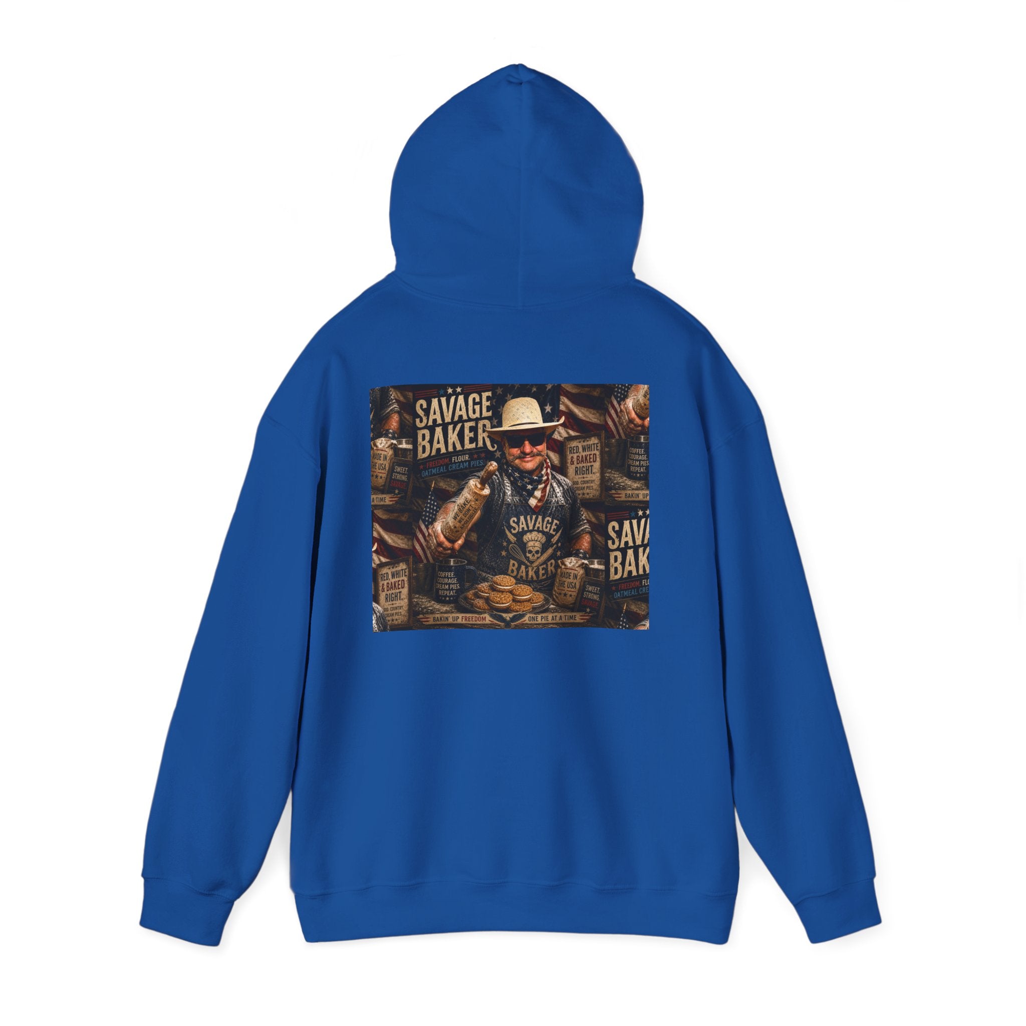 Hoodie — 'Savage Baker' Vintage Red,White, and Oatmeal Cream Pies Graphic Hoodie