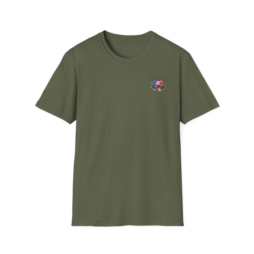 Texas Back Roads T-Shirt — "God Bless Texas Backroads" Vintage Sunset Graphic. Liberty Rose Ranch
