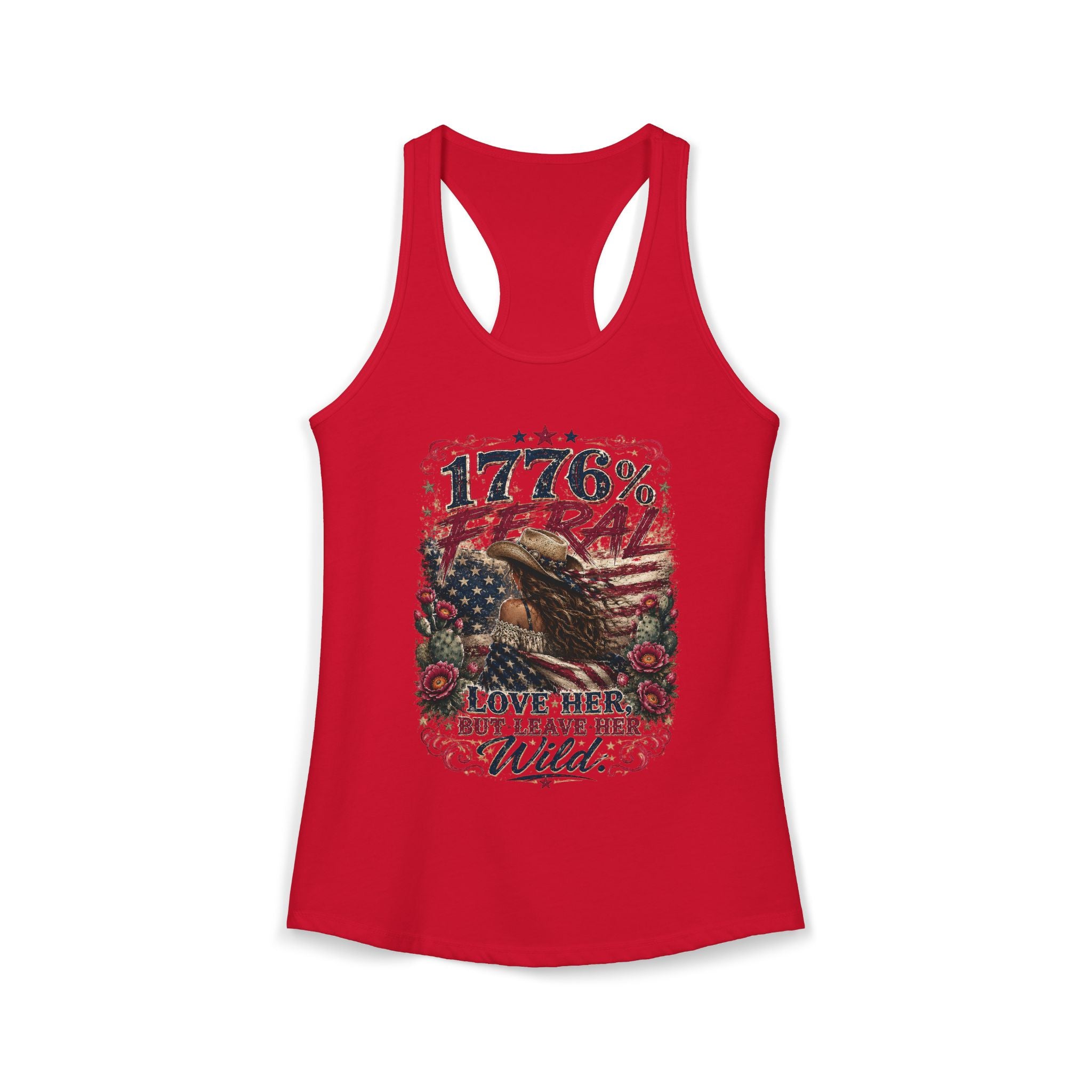 Leave Her Wild Cactus Flower Racerback Tank — 1776% Feral Collection