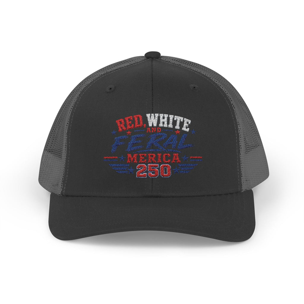 Feral 'Merica 250 Snapback Trucker Cap – Patriotic Red White & Blue Truckers Hat