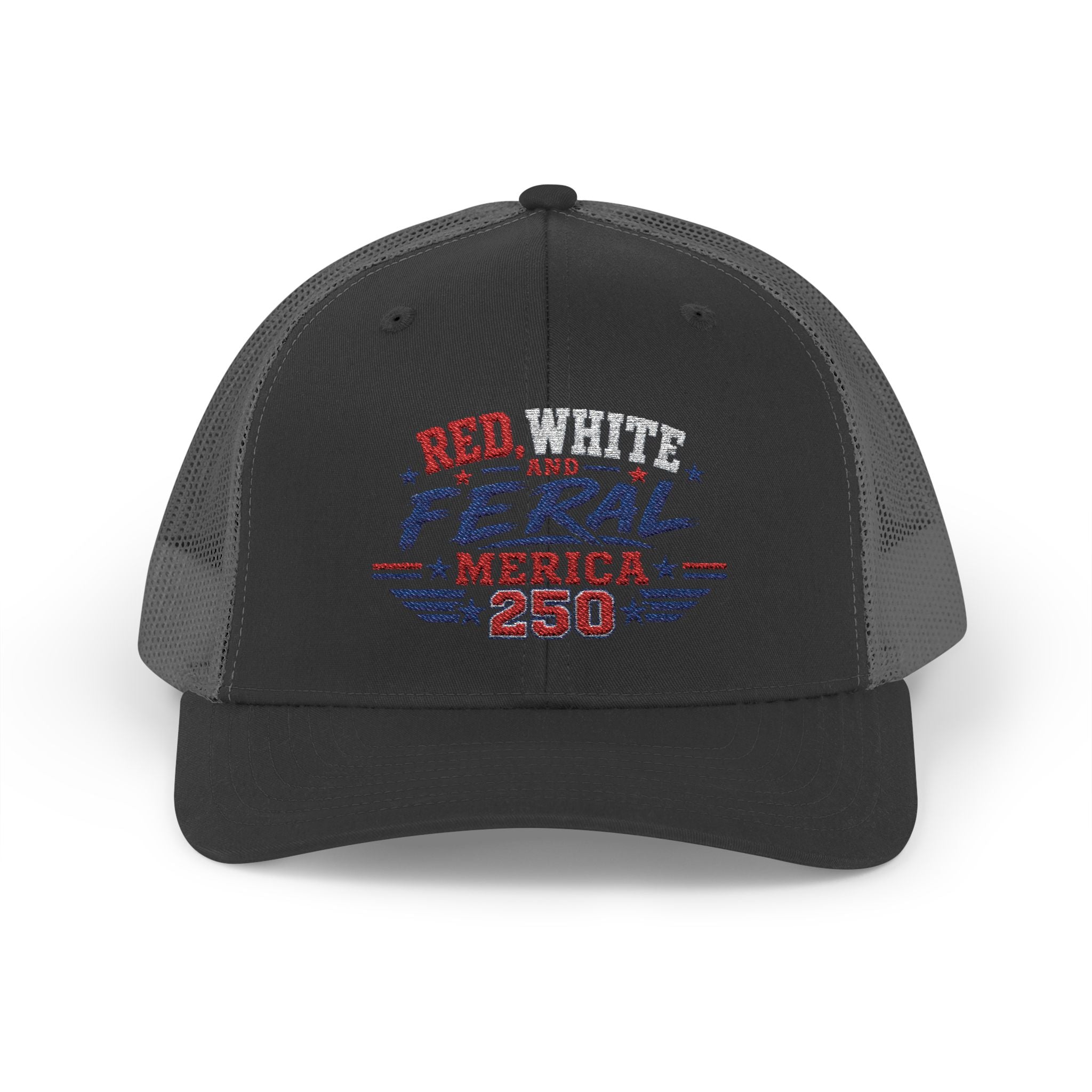 Feral 'Merica 250 Snapback Trucker Cap – Patriotic Red White & Blue Truckers Hat