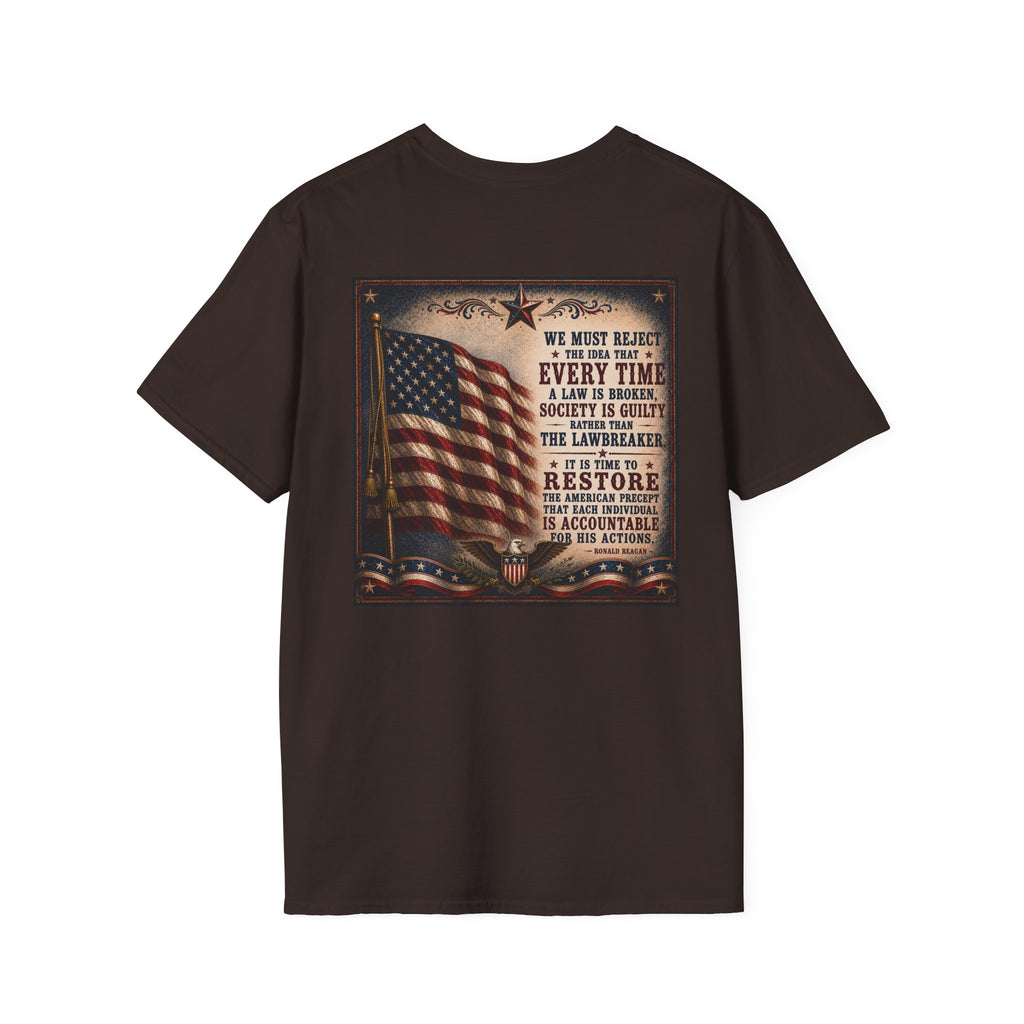 Restore Accountability Reagan Quote T-Shirt — Presidential Collection