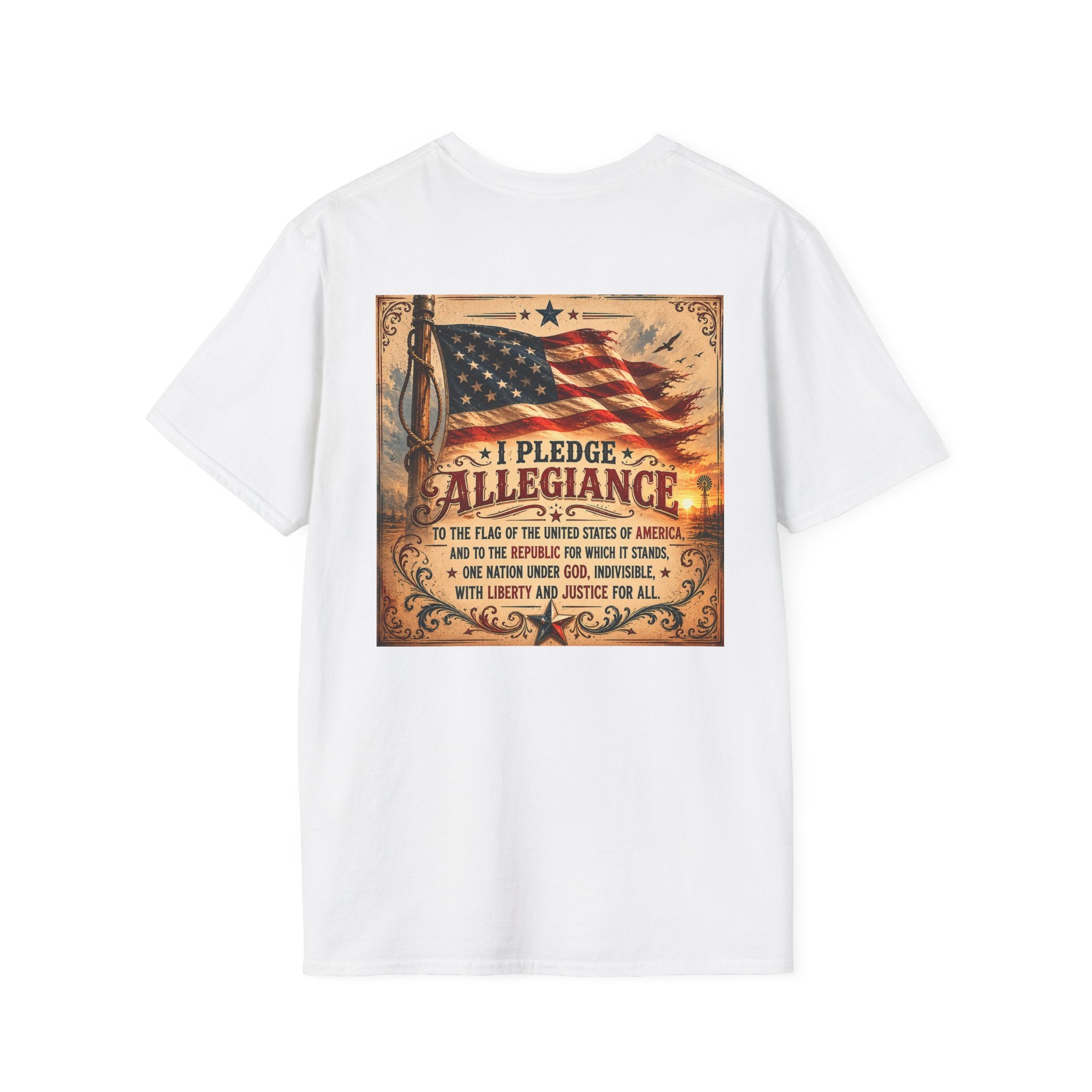 T-Shirt — Liberty Rose Ranch, Pledge of Allegiance Vintage Logo Tee