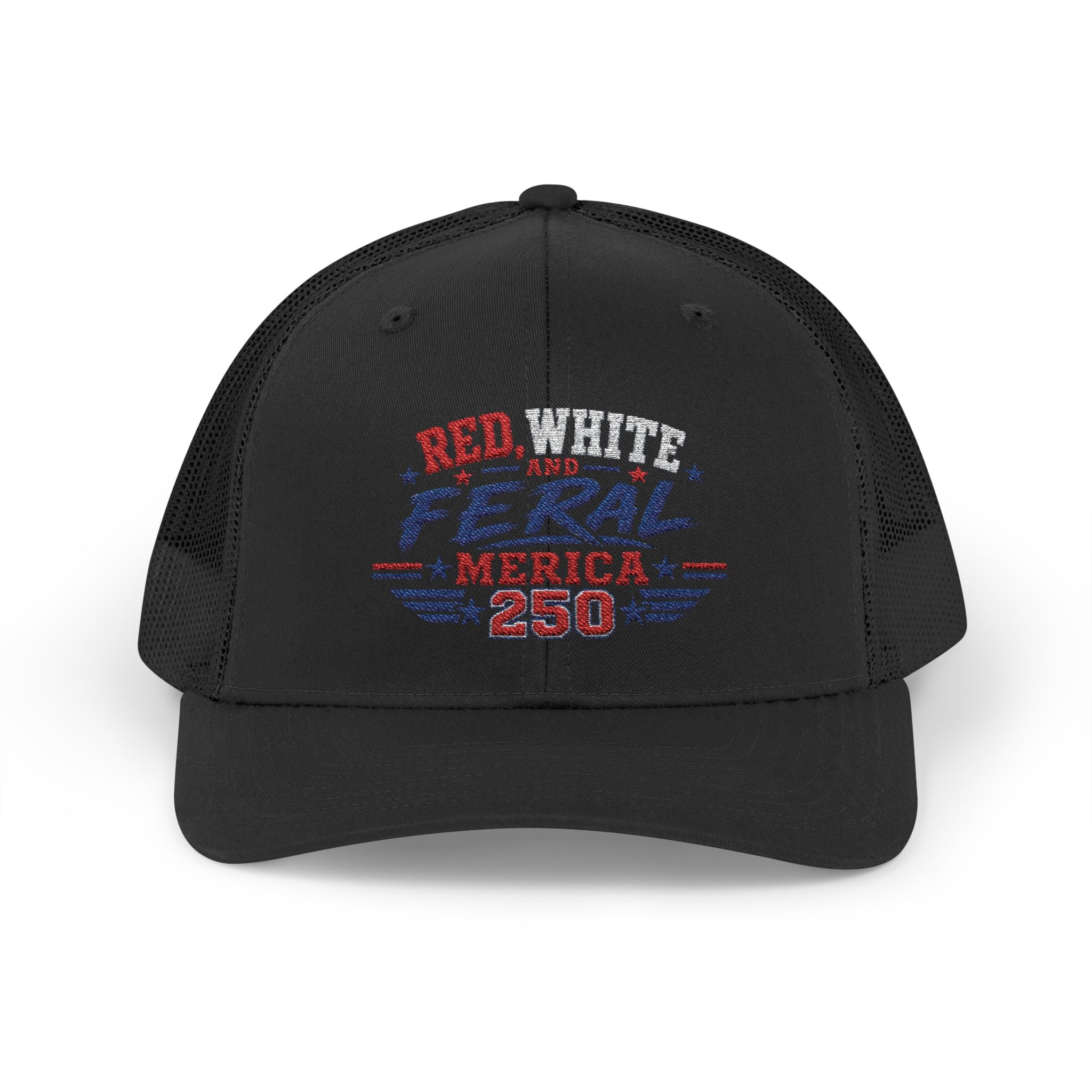 Feral 'Merica 250 Snapback Trucker Cap – Patriotic Red White & Blue Truckers Hat