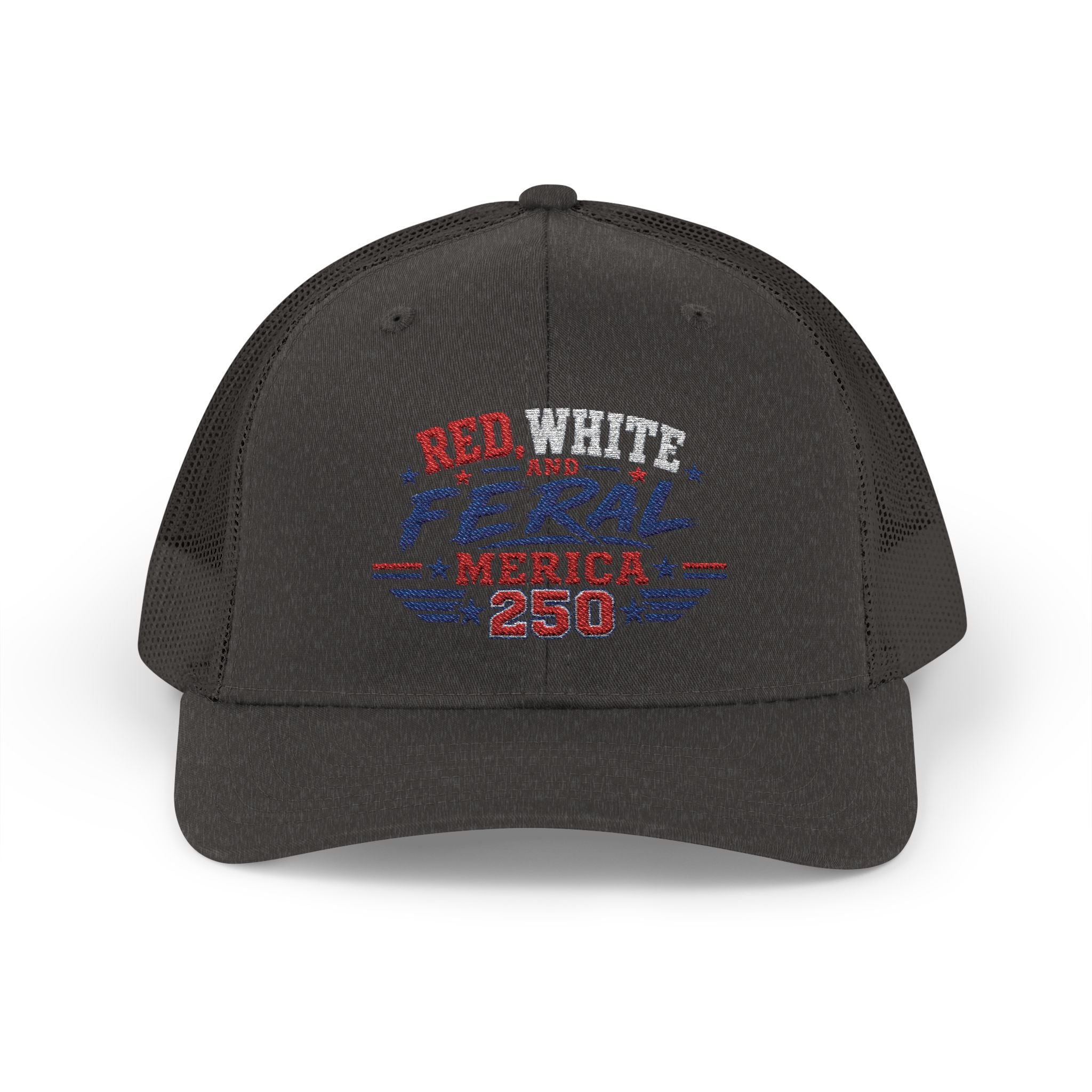 Feral 'Merica 250 Snapback Trucker Cap – Patriotic Red White & Blue Truckers Hat