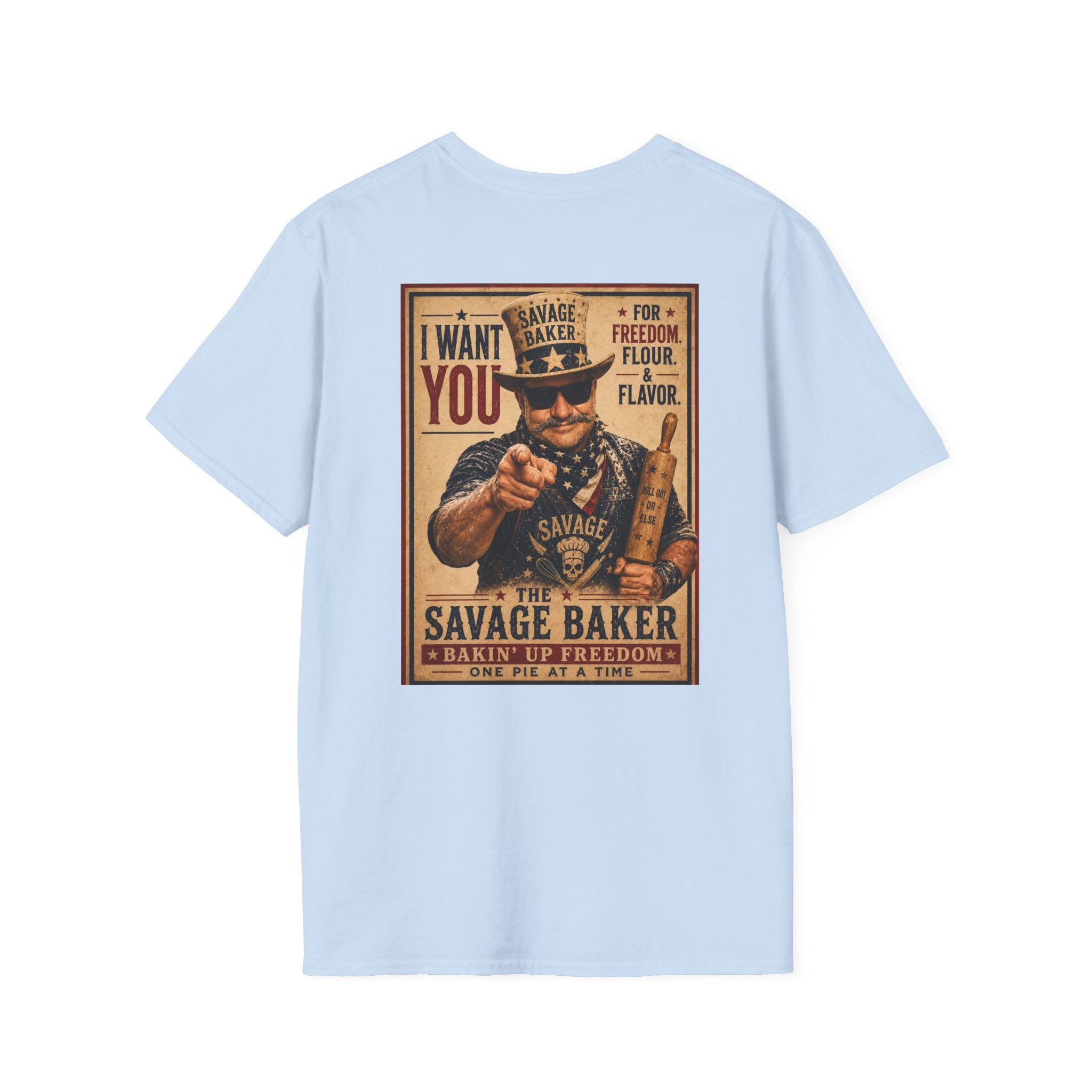 The Savage Baker T-Shirt — "I Want You" Patriotic Vintage Poster Design