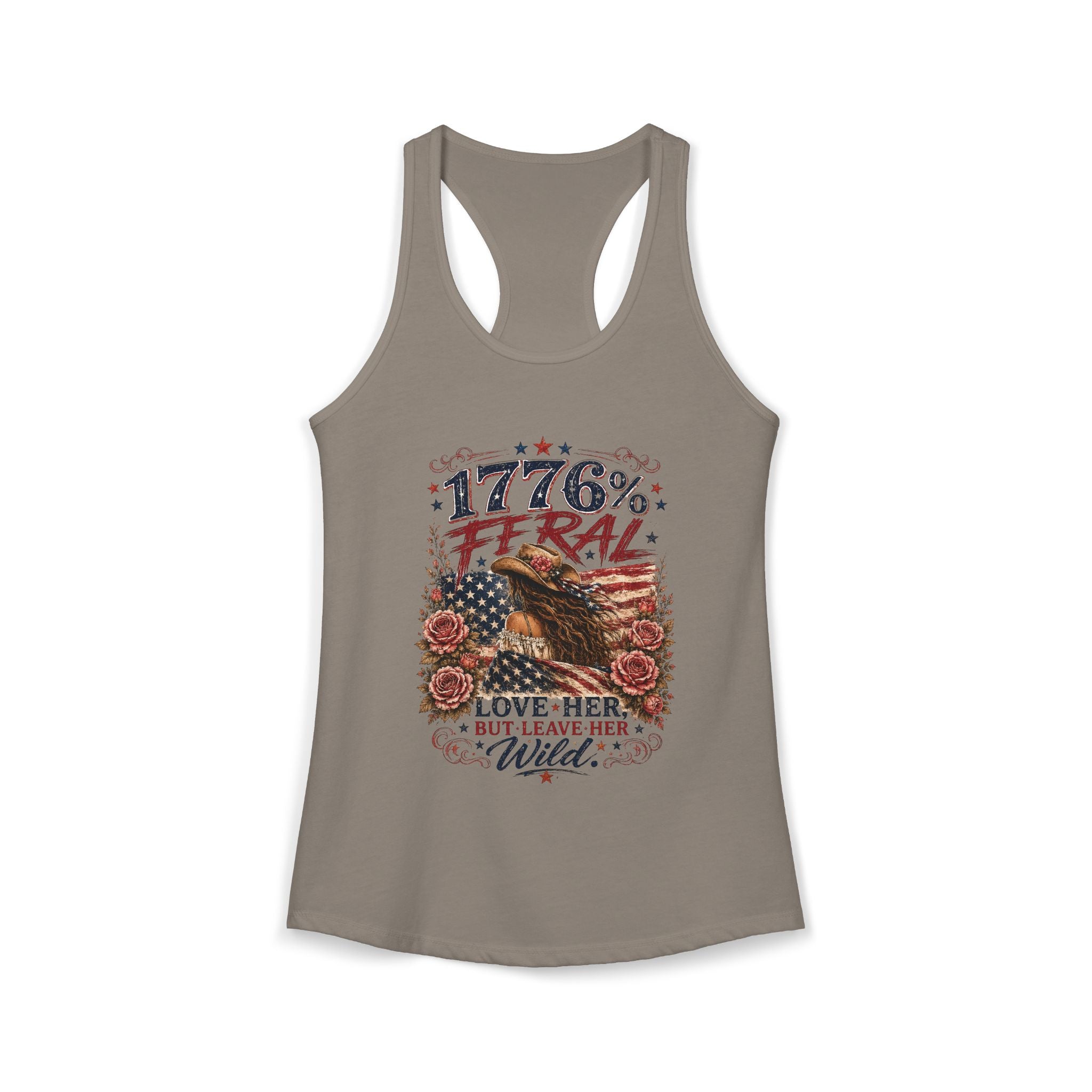 Keep Her Wild 1776% Feral Roses Racerback Tank