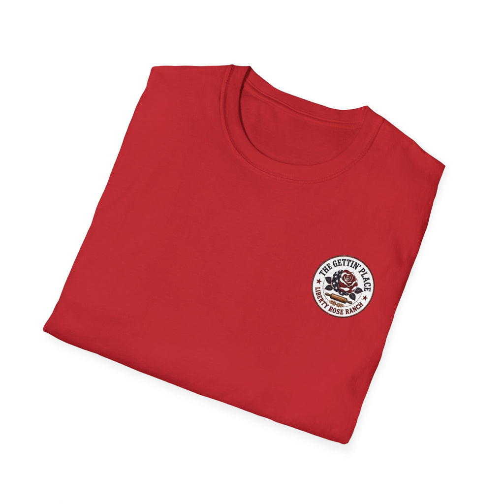 T-Shirt — Savage Baker Patriotic Retro Logo Tee (front chest patch & back graphic)