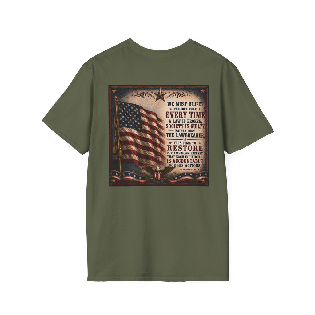 Restore Accountability Reagan Quote T-Shirt — Presidential Collection