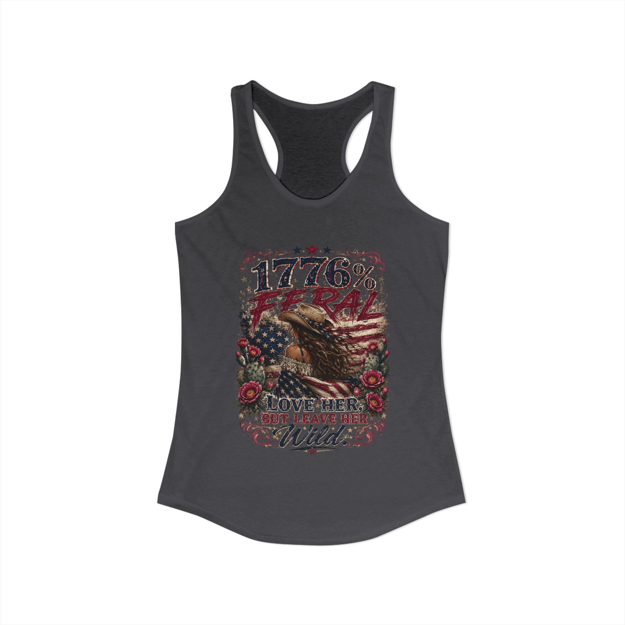 Leave Her Wild Cactus Flower Racerback Tank — 1776% Feral Collection