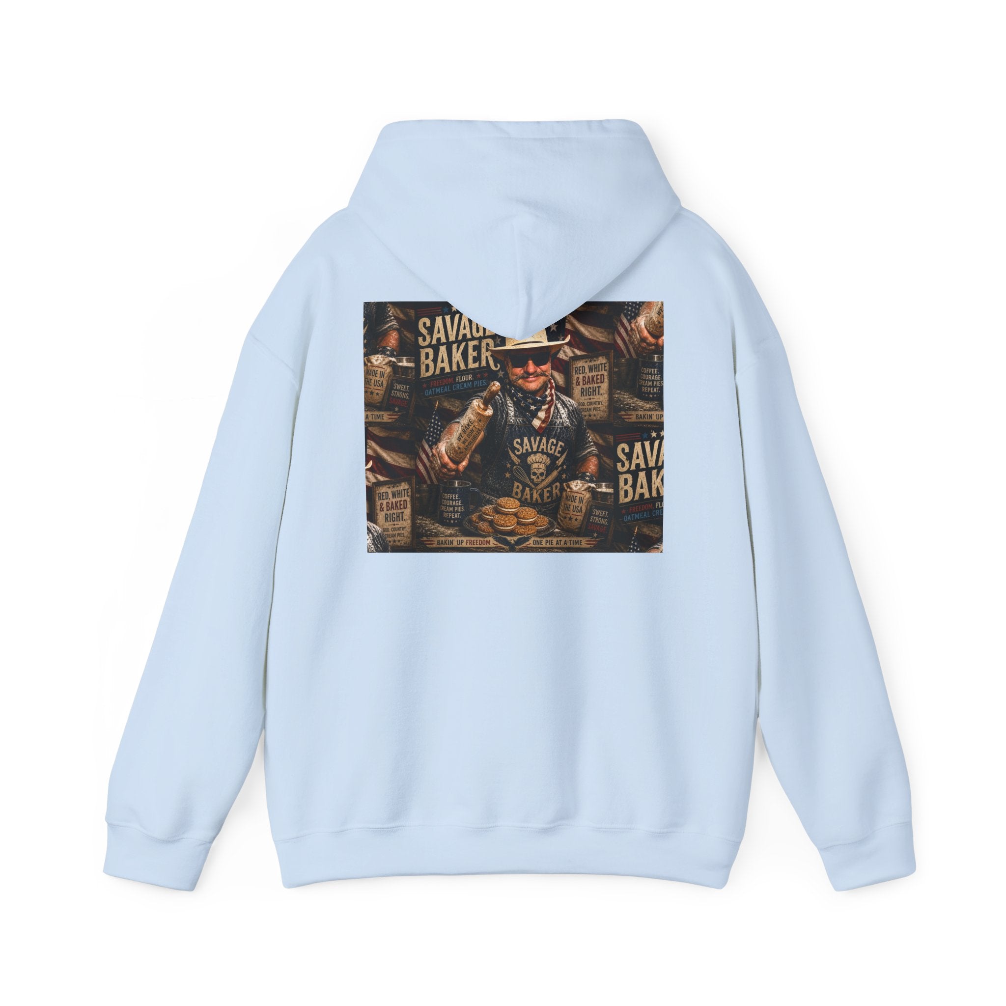 Hoodie — 'Savage Baker' Vintage Red,White, and Oatmeal Cream Pies Graphic Hoodie