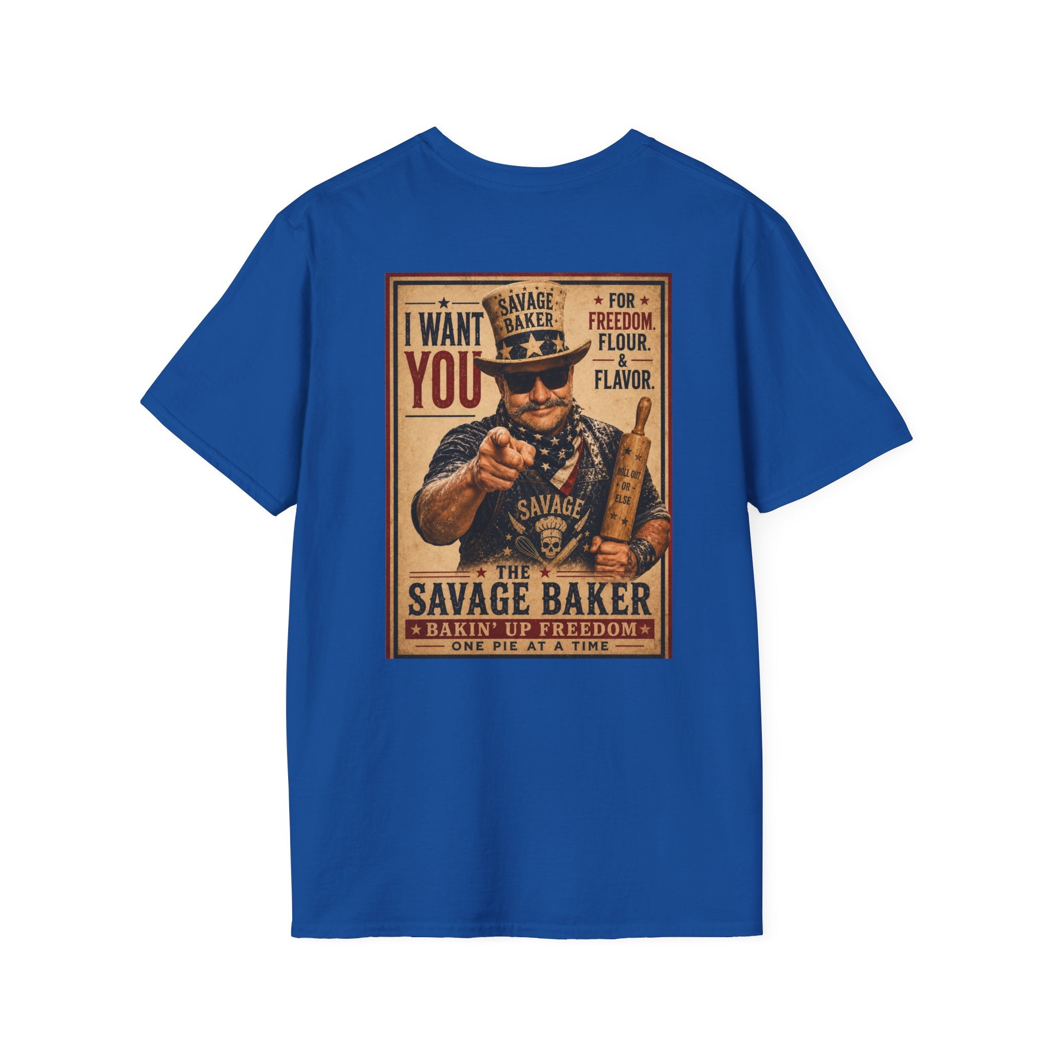 The Savage Baker T-Shirt — "I Want You" Patriotic Vintage Poster Design