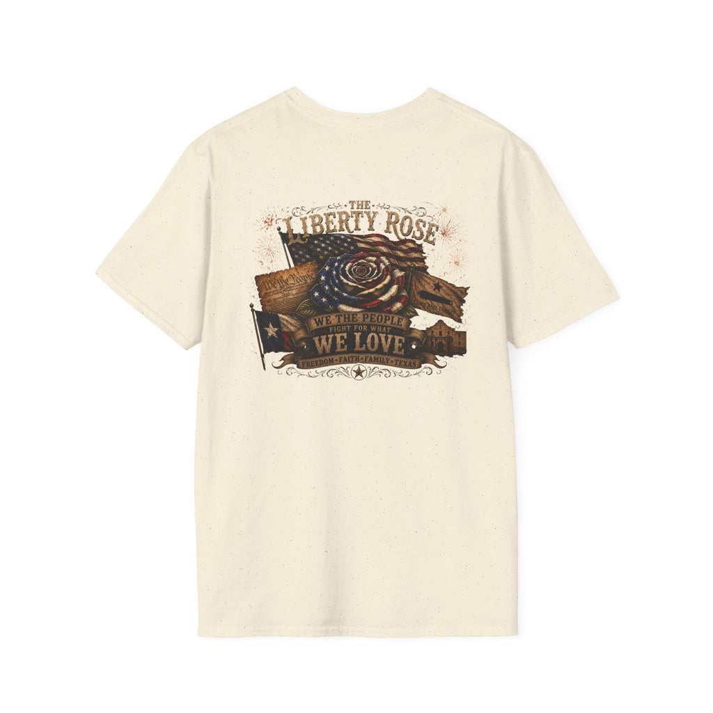 Liberty Rose Graphic T-Shirt — Patriotic Texas Flag Rose Design