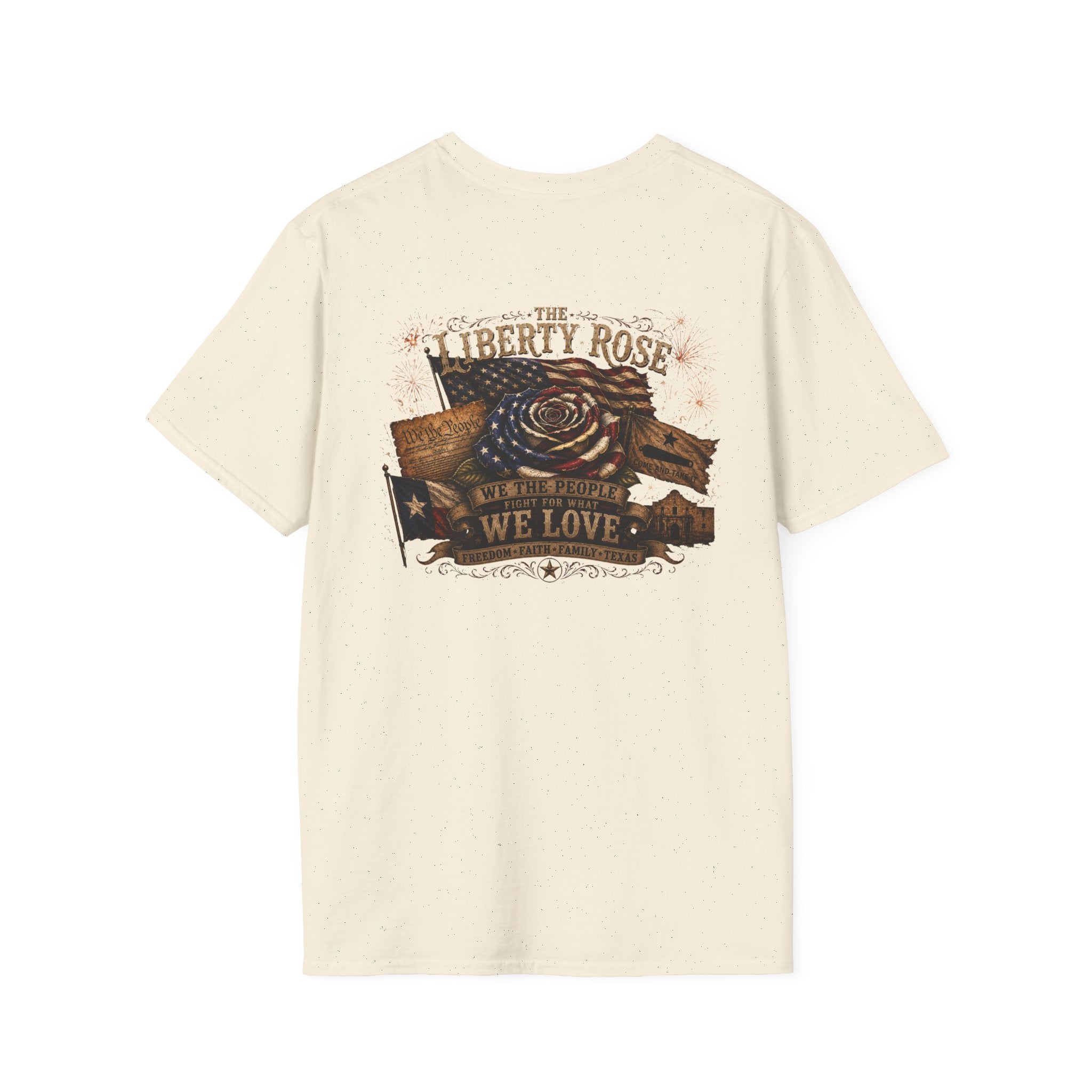 Liberty Rose Graphic T-Shirt — Patriotic Texas Flag Rose Design