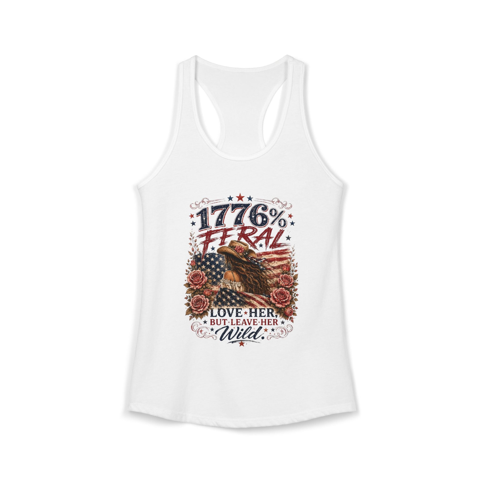 Keep Her Wild 1776% Feral Roses Racerback Tank