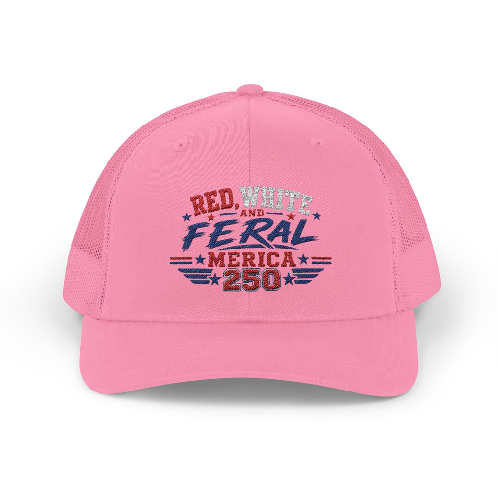 Feral 'Merica 250 Snapback Trucker Cap – Patriotic Red White & Blue Truckers Hat