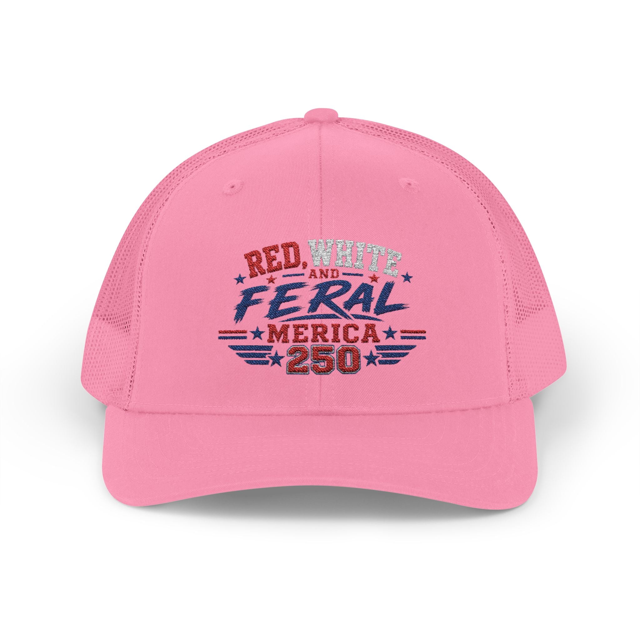 Feral 'Merica 250 Snapback Trucker Cap – Patriotic Red White & Blue Truckers Hat