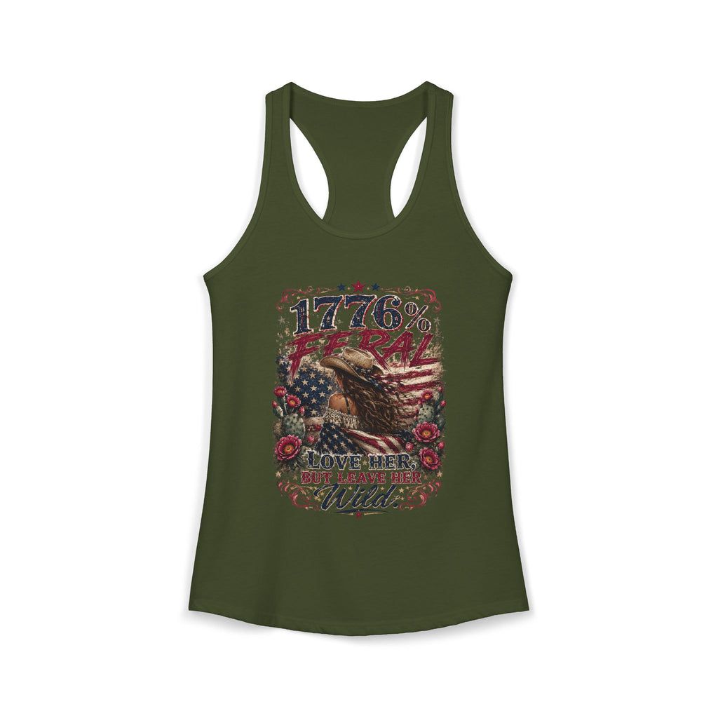 Leave Her Wild Cactus Flower Racerback Tank — 1776% Feral Collection
