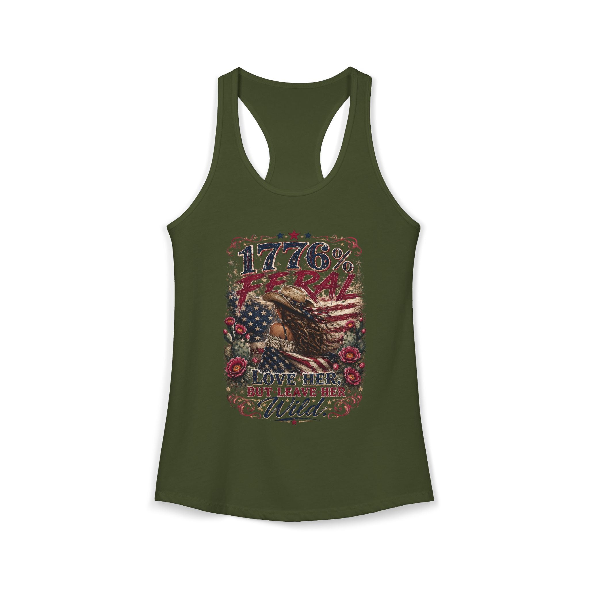 Leave Her Wild Cactus Flower Racerback Tank — 1776% Feral Collection