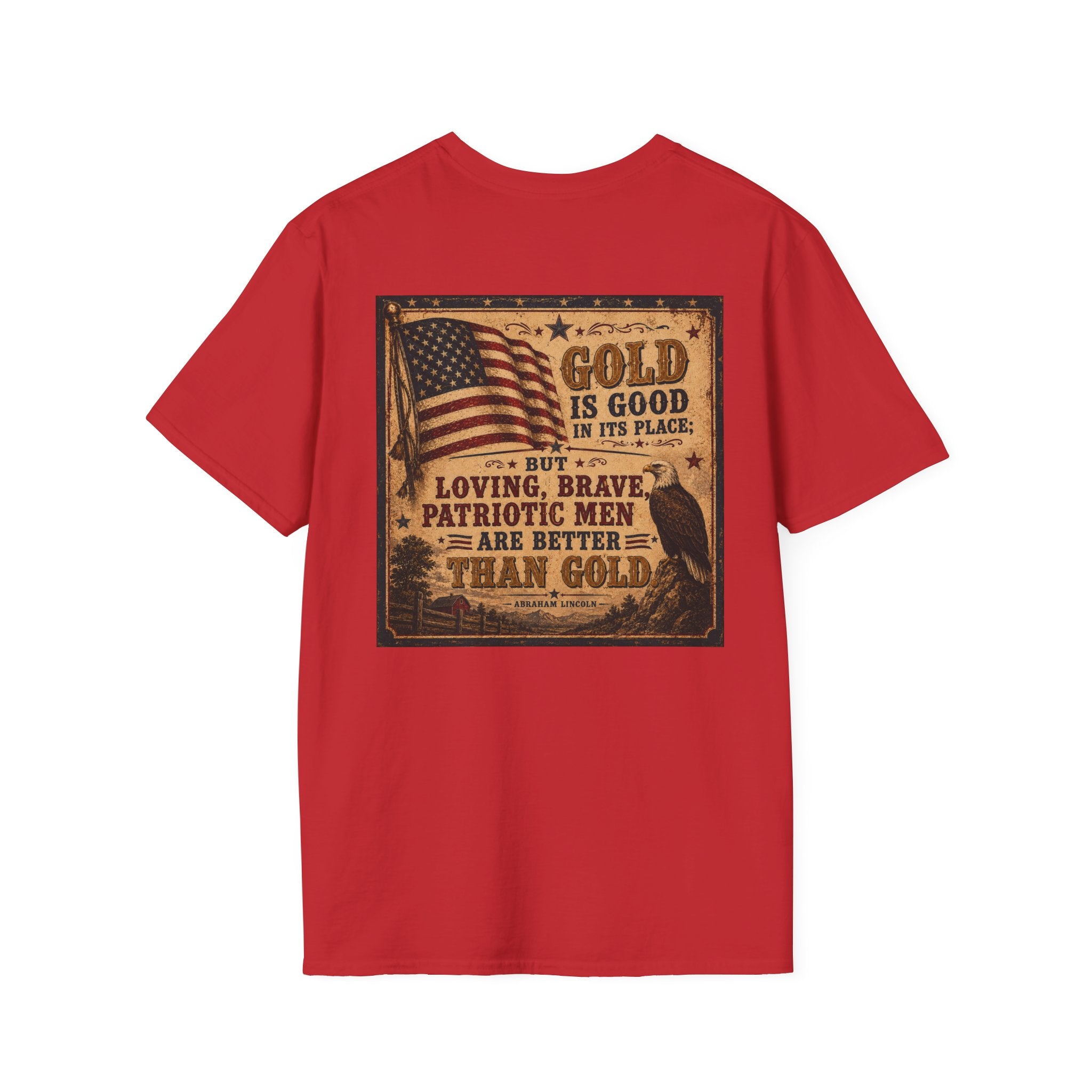 Abraham Lincoln Quote about "Patriotic Men" T-Shirt — Vintage American Mens Tee