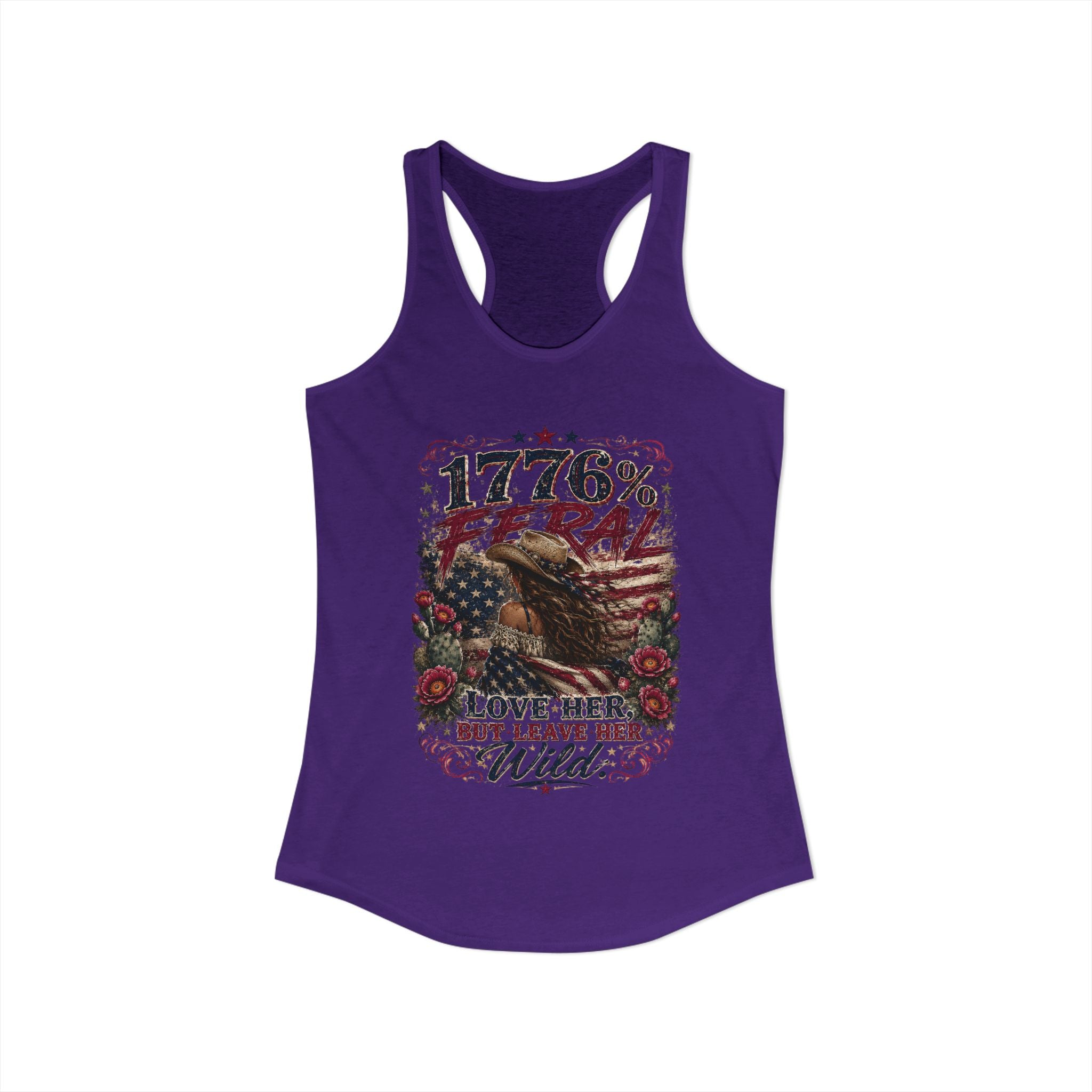Leave Her Wild Cactus Flower Racerback Tank — 1776% Feral Collection