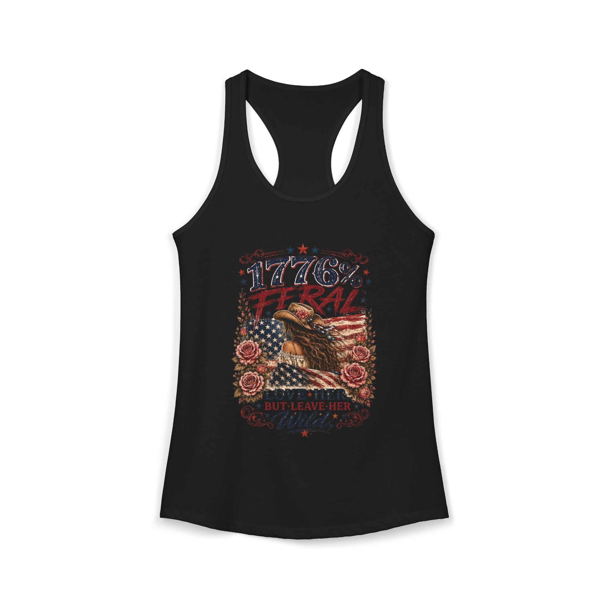 Keep Her Wild 1776% Feral Roses Racerback Tank