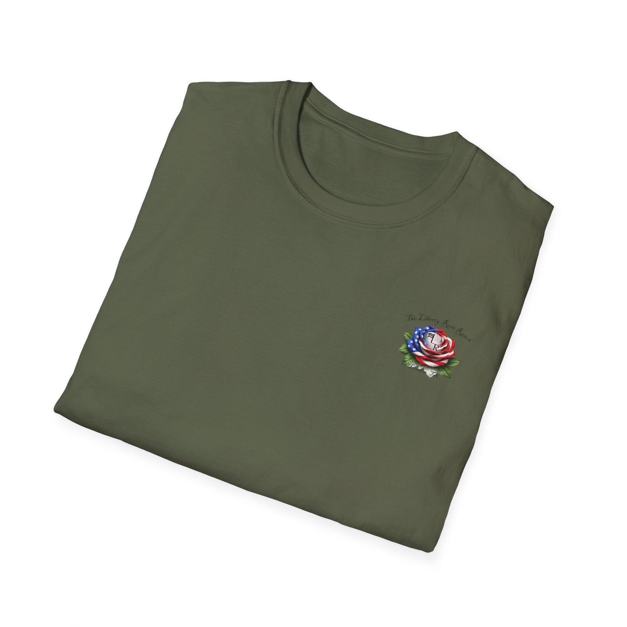 Liberty Rose T-Shirt - Patriotic Vintage Flag & Rose Design, We the People
